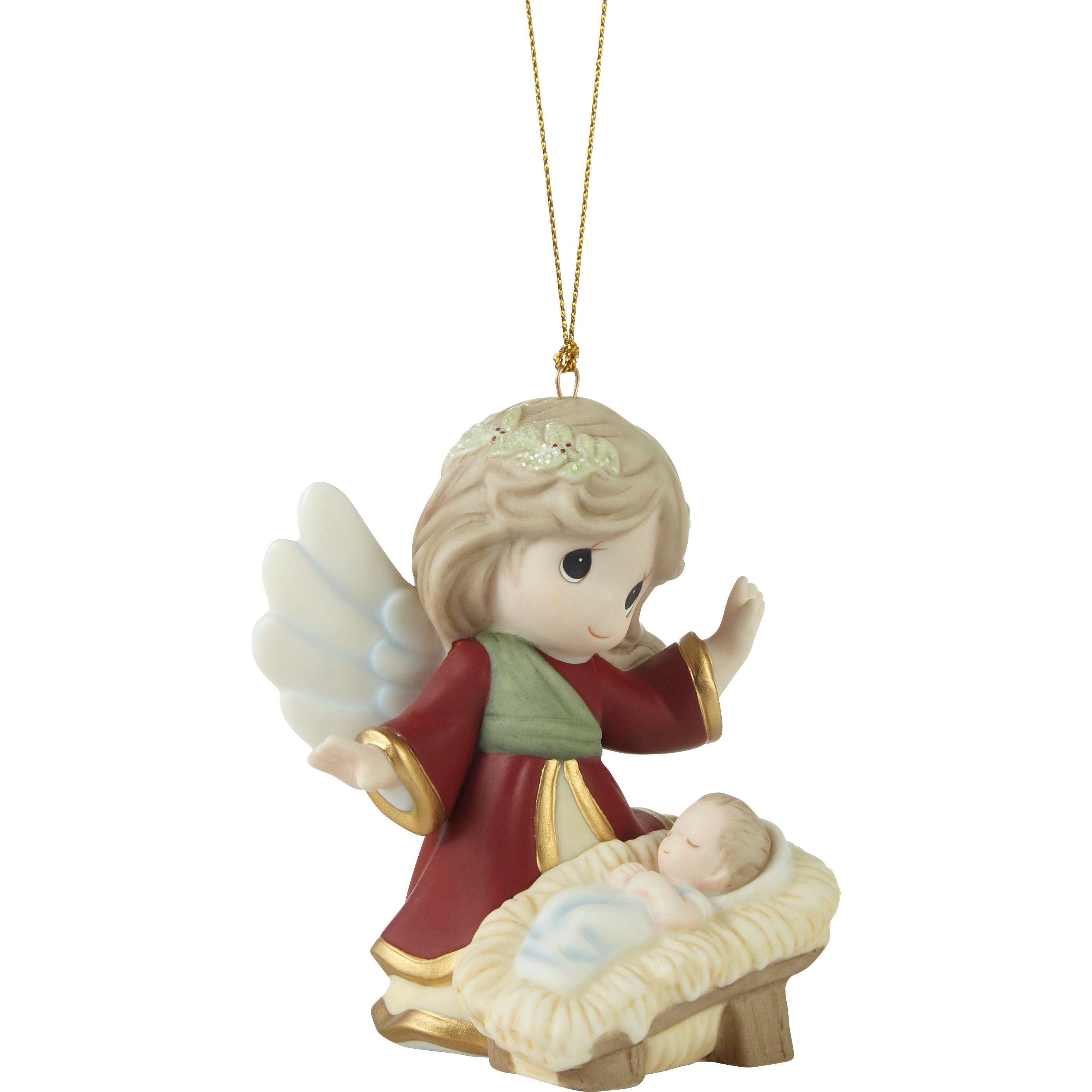 Precious Moments 3.5&#x22; Away In A Manger Porcelain Ornament