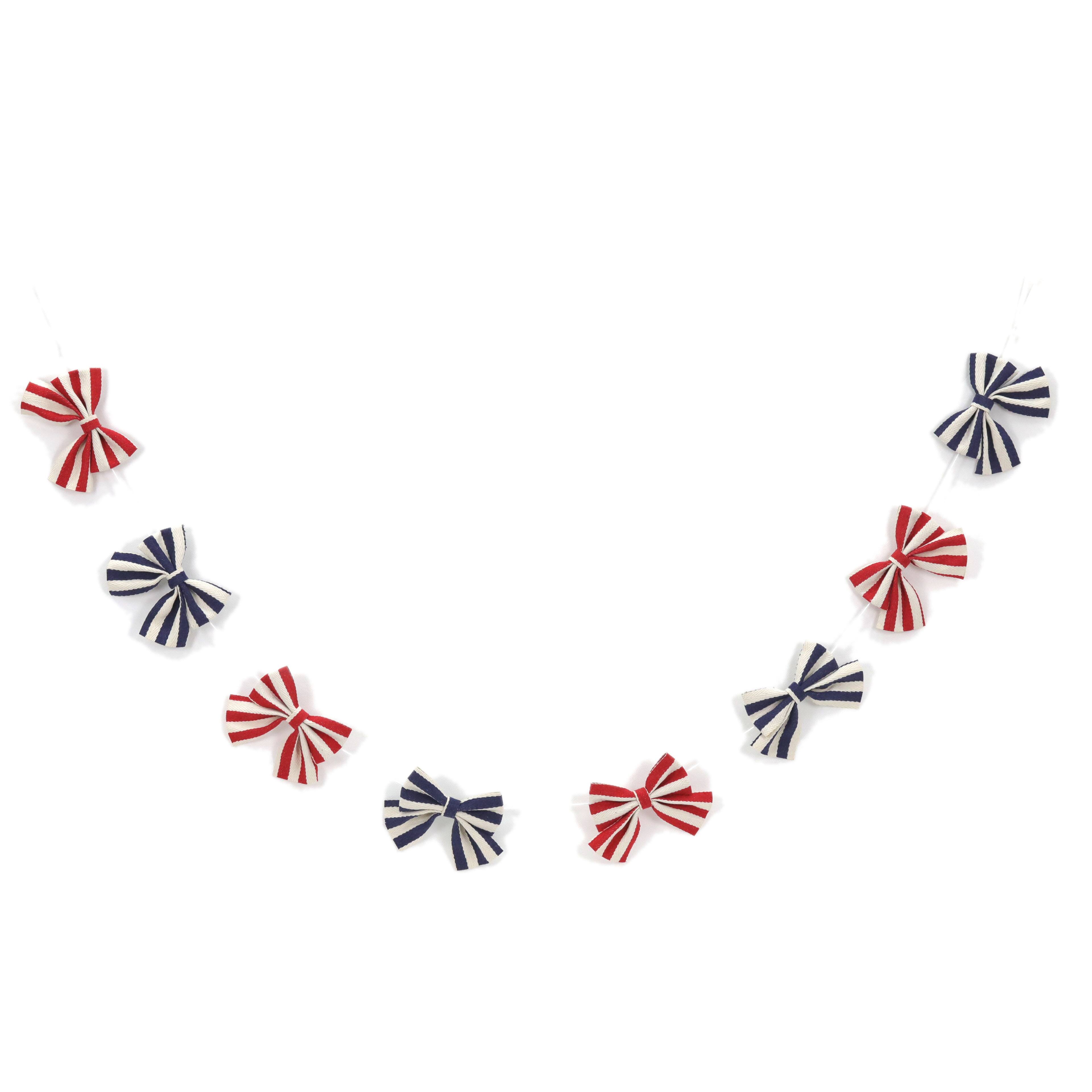 6ft. Patriotic Red, White & Blue Bow Garland by Celebrate It™