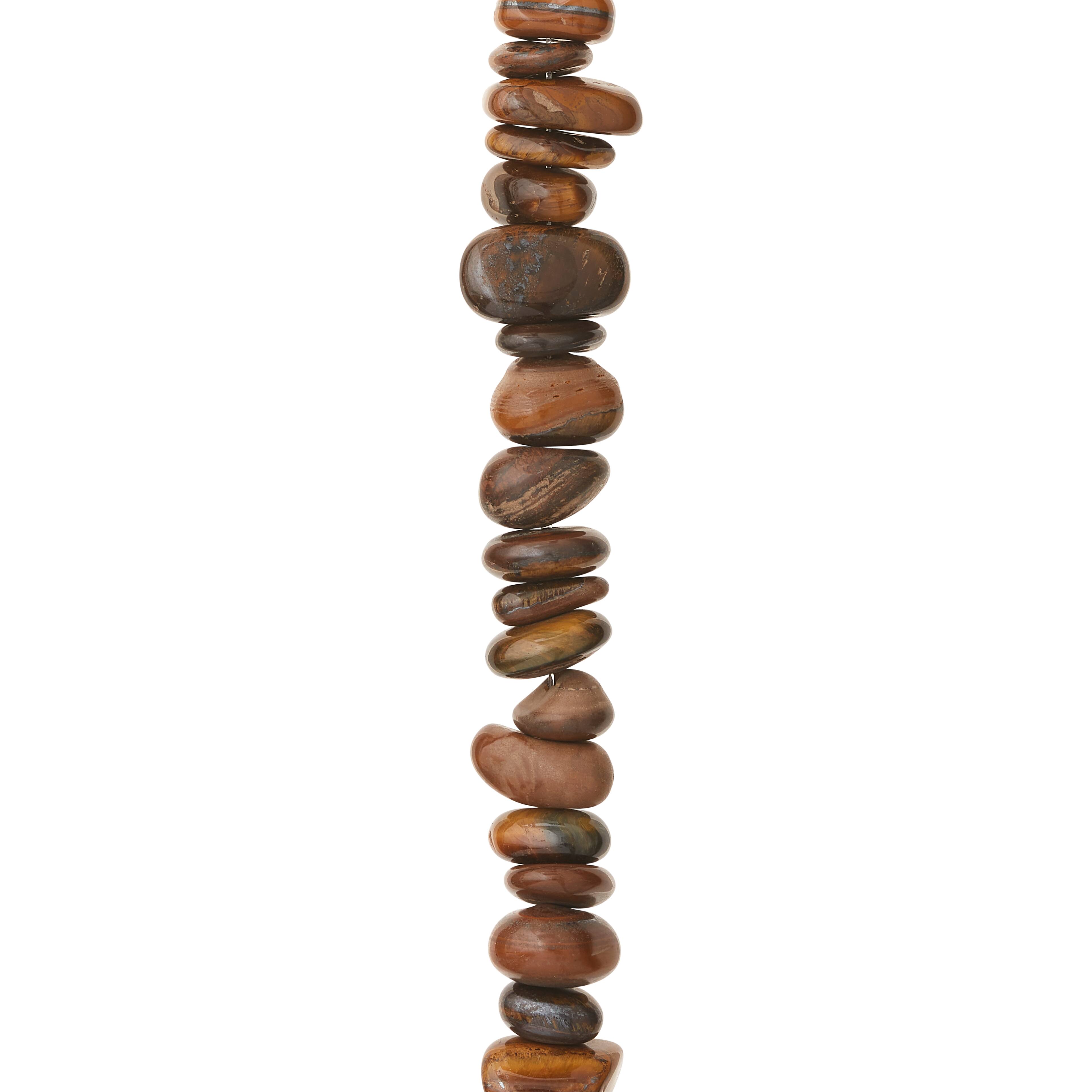 12 Pack: Brown Tiger Eye Stone Nugget Beads by Bead Landing™