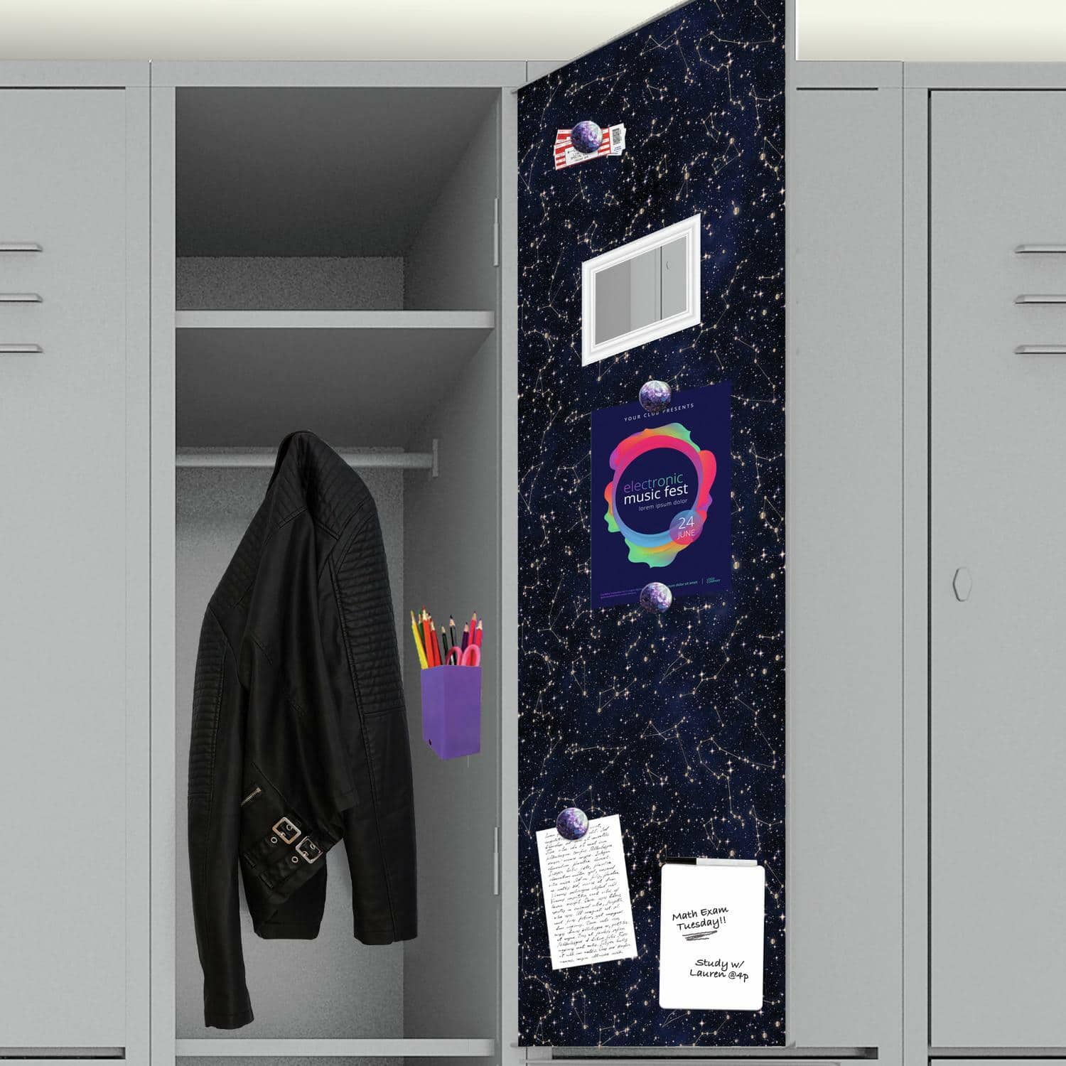 RoomMates Girls are Magic Rainbow Locker Kit for School Lockers 9 Piece Set  NEW