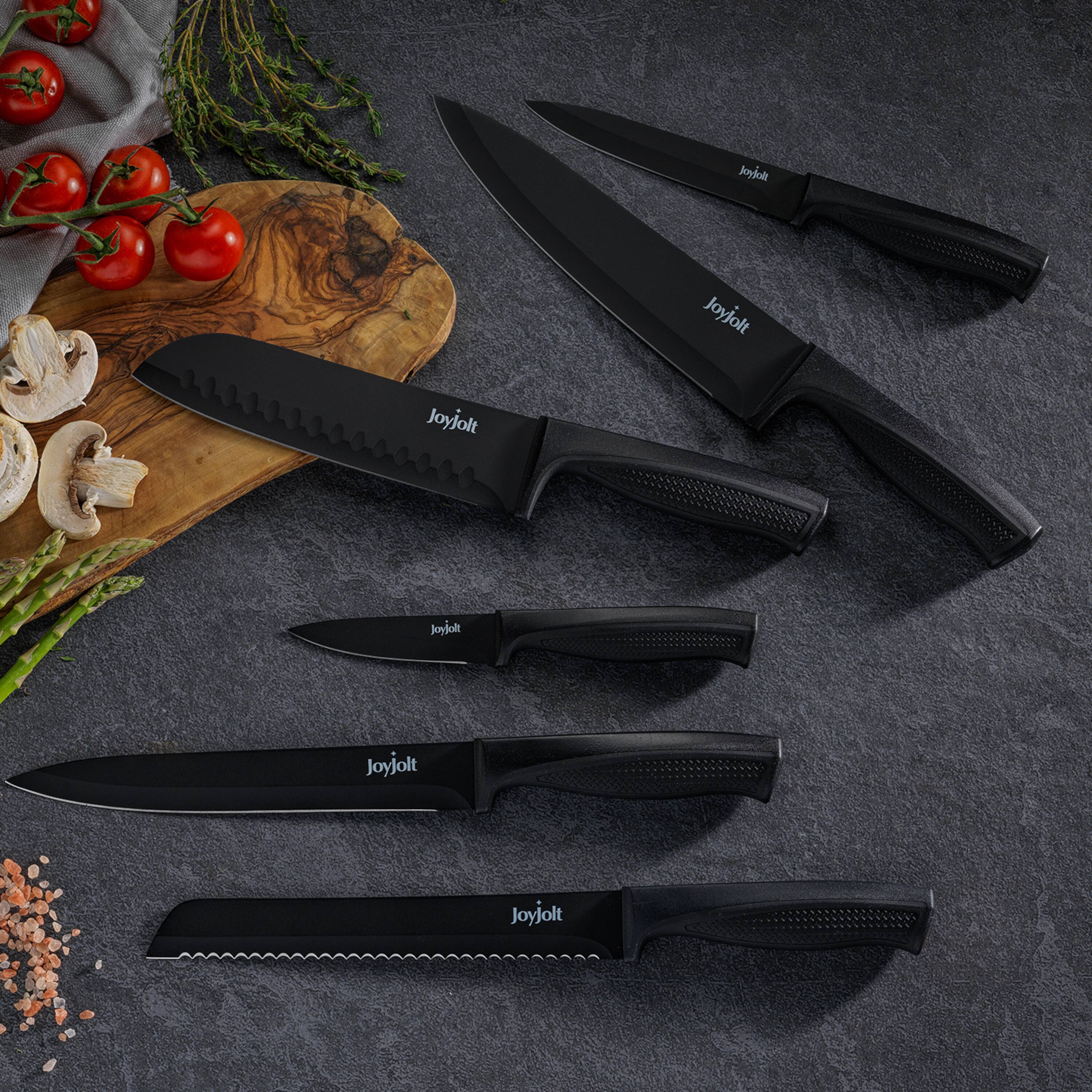 JoyJolt® Black Multipurpose Kitchen Knife Set