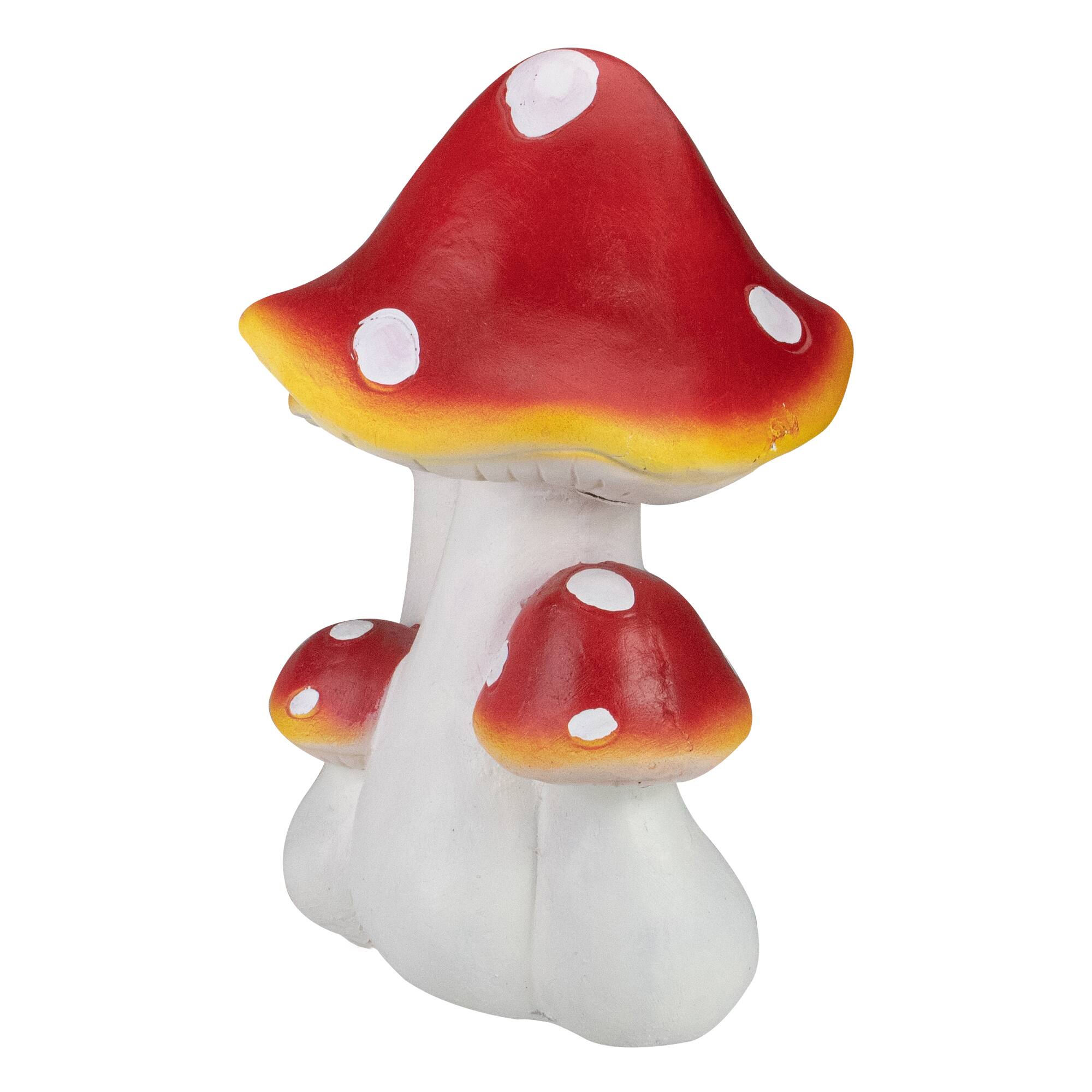 16.75" White & Red Mushrooms Outdoor Garden Décor