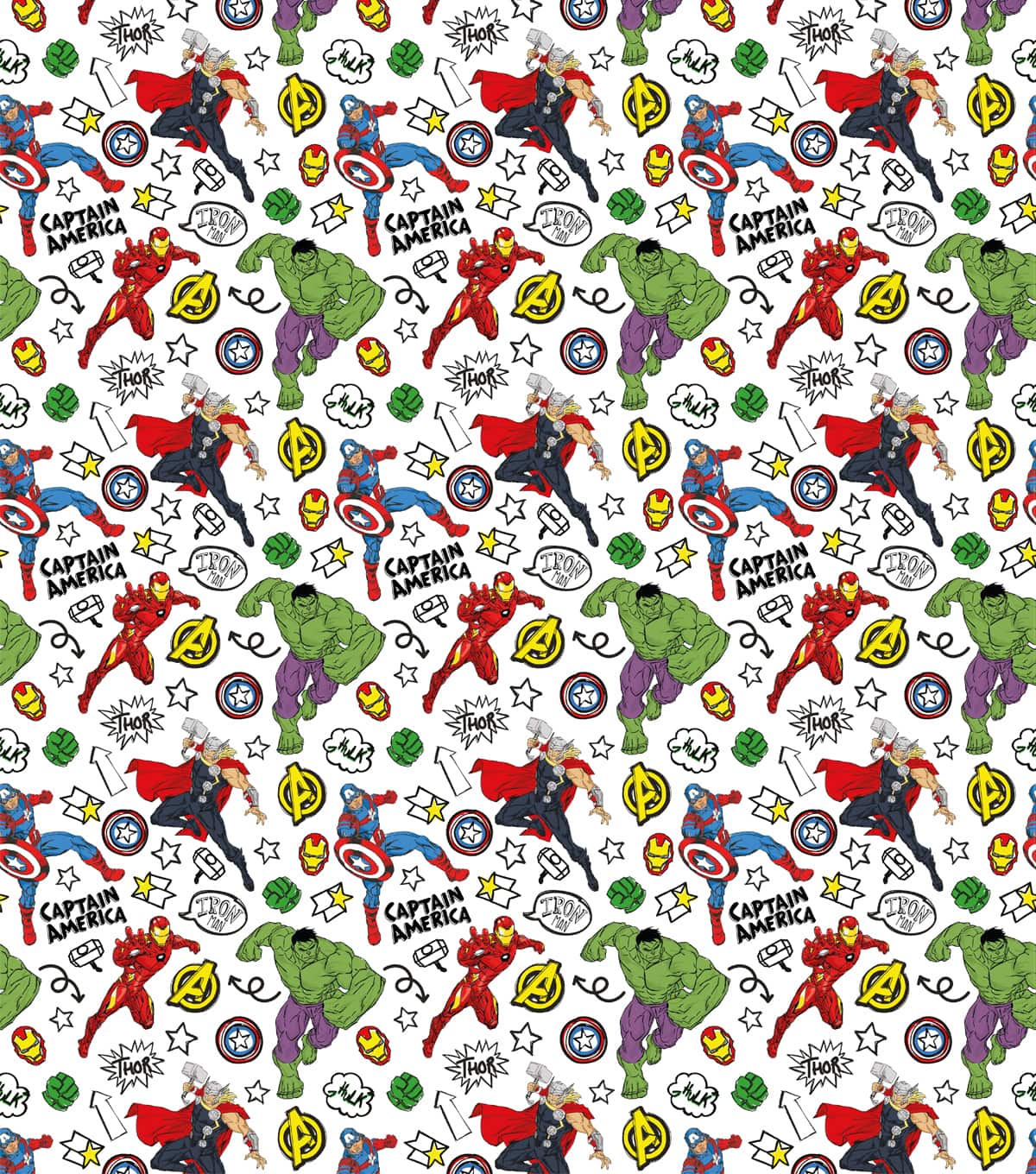 Marvel Avengers Doodle Adventure Cotton Fabric