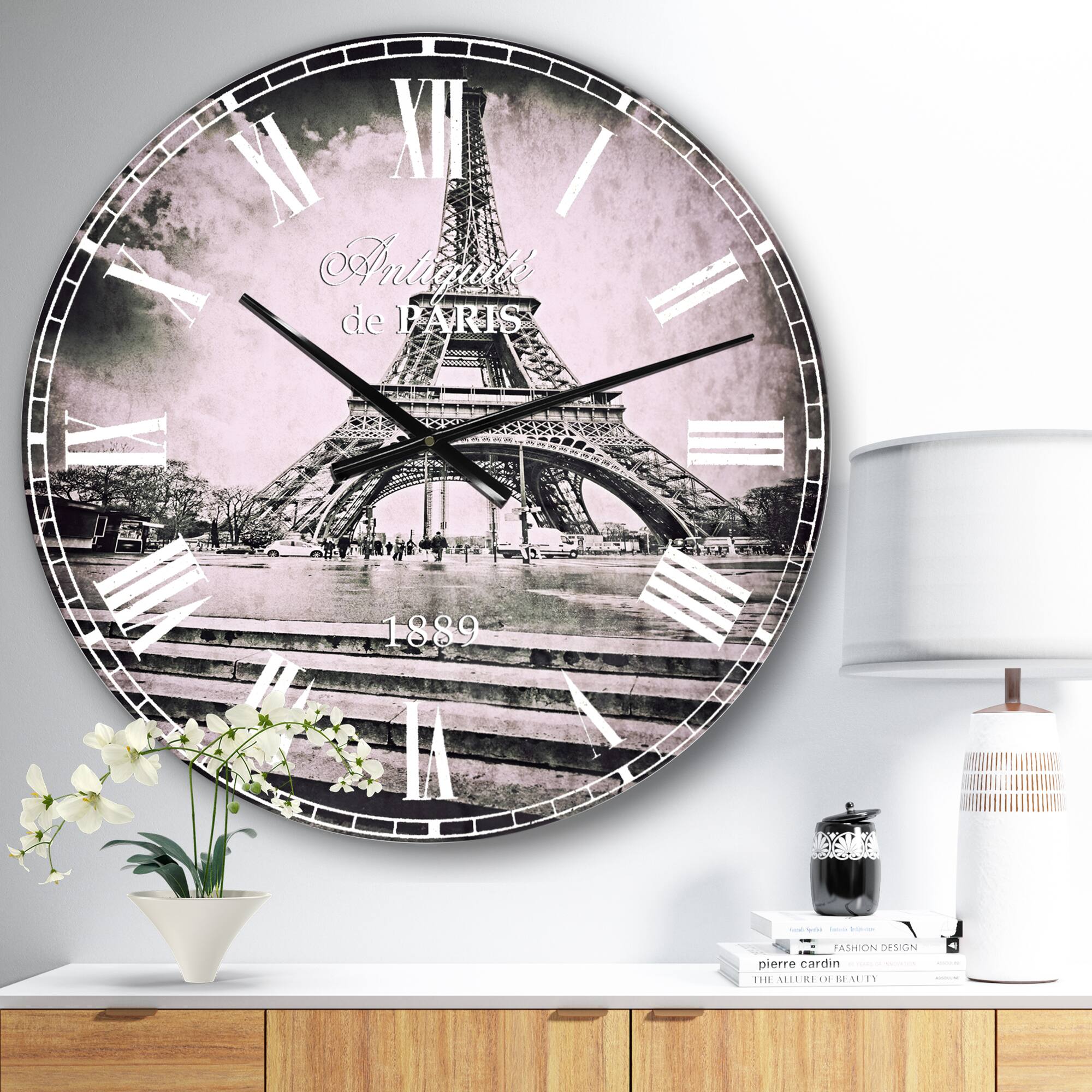 Designart 'Paris Eiffel Towerin Gray Shade French Country Wall