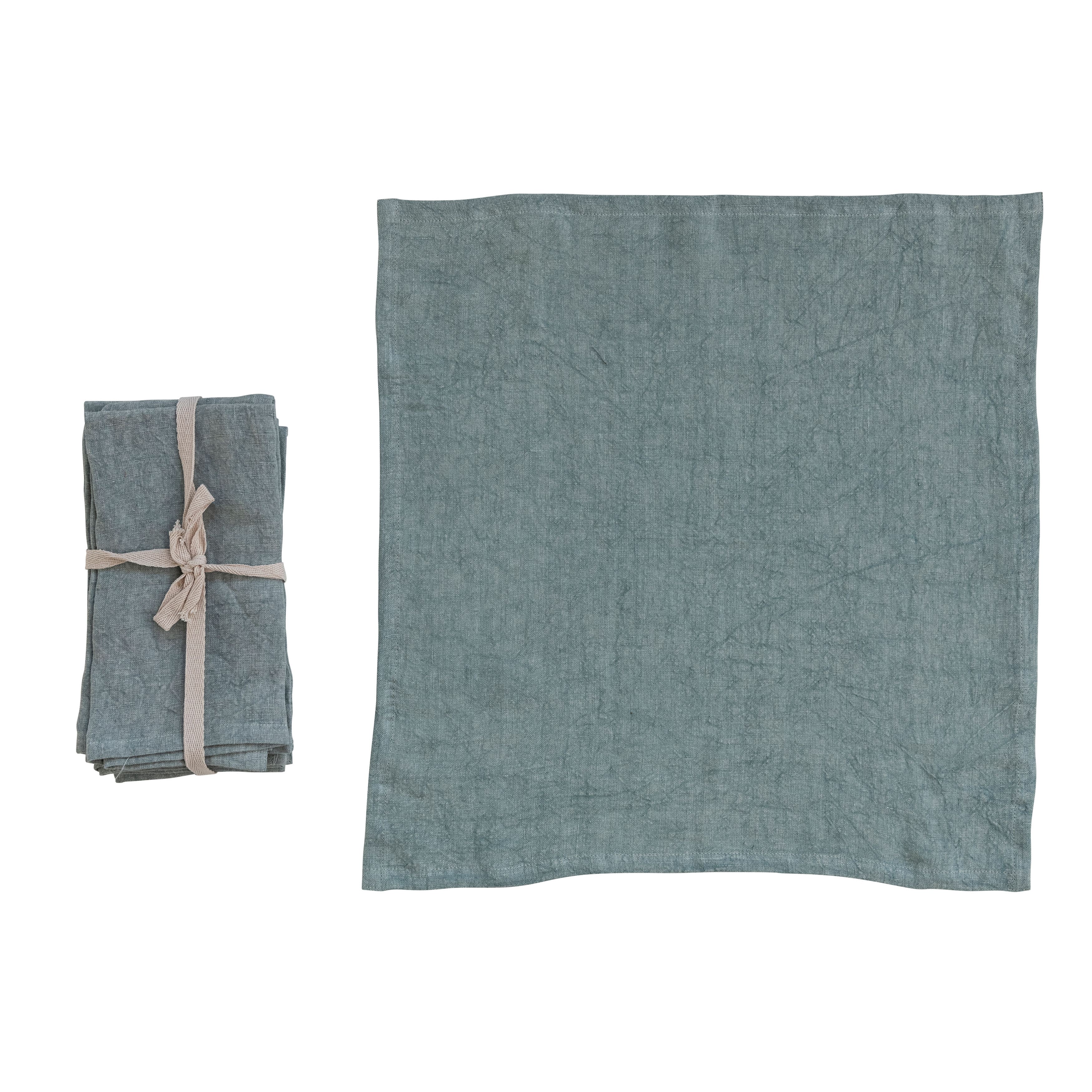Hello Honey® 18" Square Stonewashed Linen Dinner Napkins, 4ct.