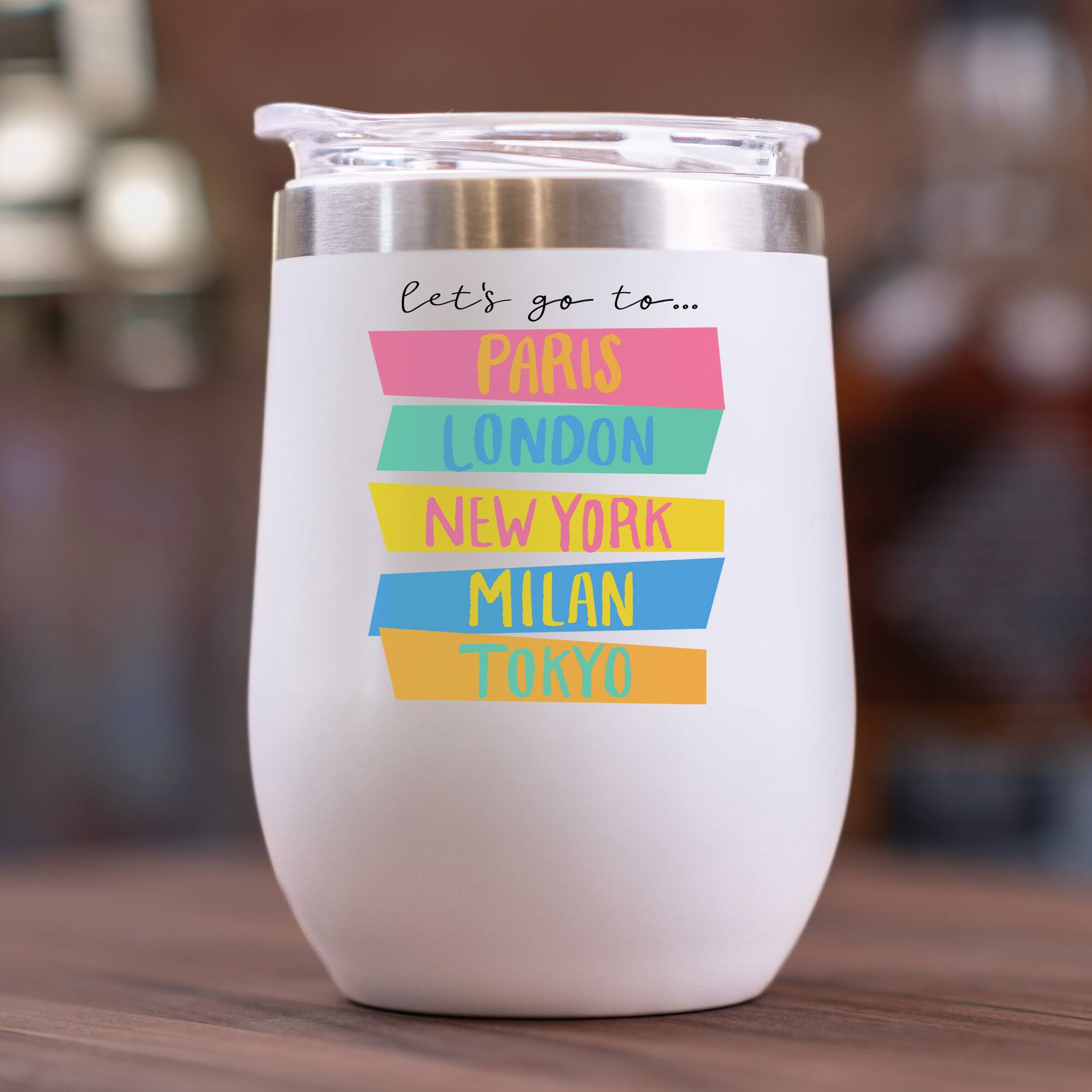 11oz. Let's Go Travel Stainless Steel Wine Tumbler