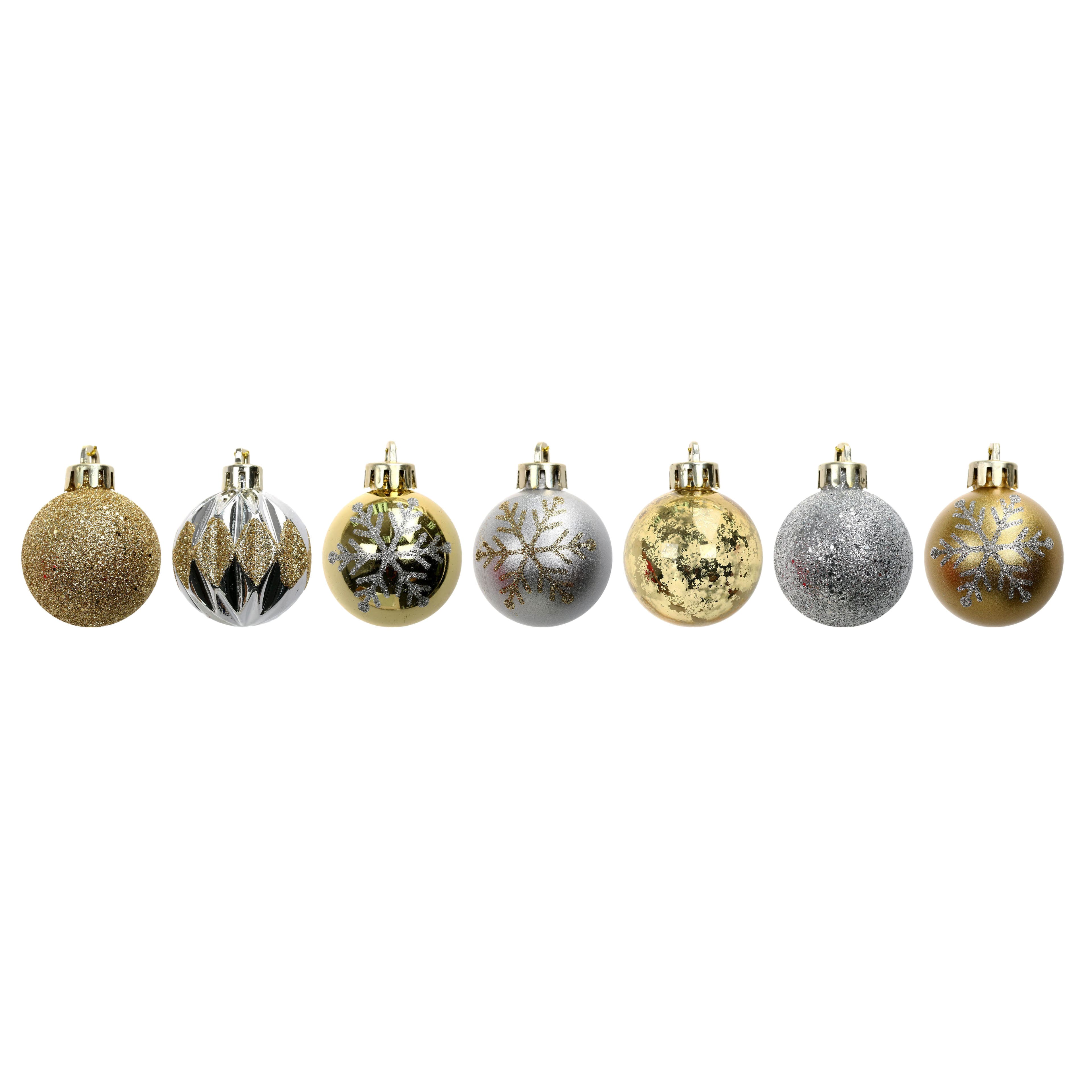 Assorted Silver &#x26; Gold Ball Plastic Ornament Tube by Ashland&#xAE;, 1pc.