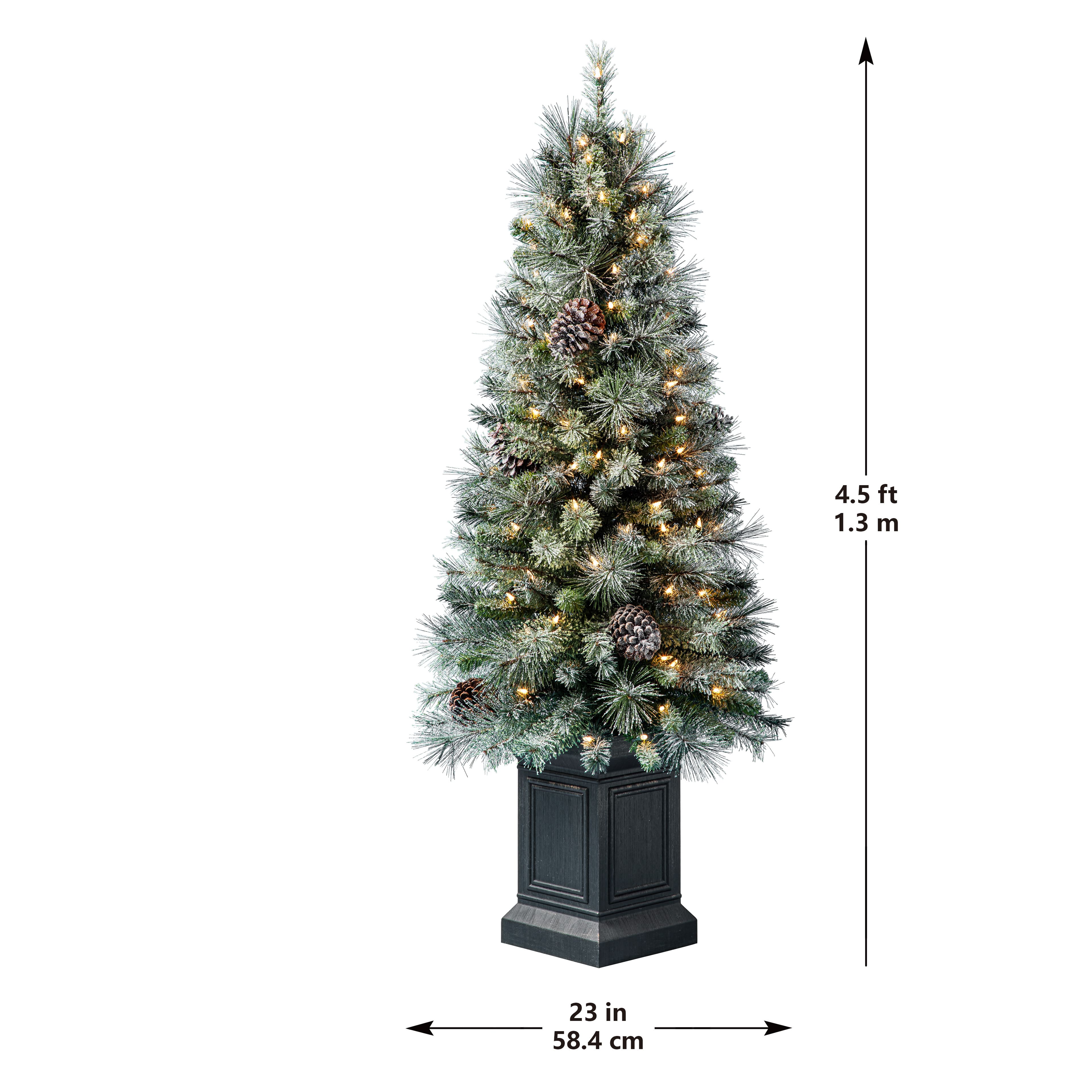 4.5ft. Pre-Lit Baywood Artificial Potted Christmas Tree, Clear Lights by Ashland&#xAE;