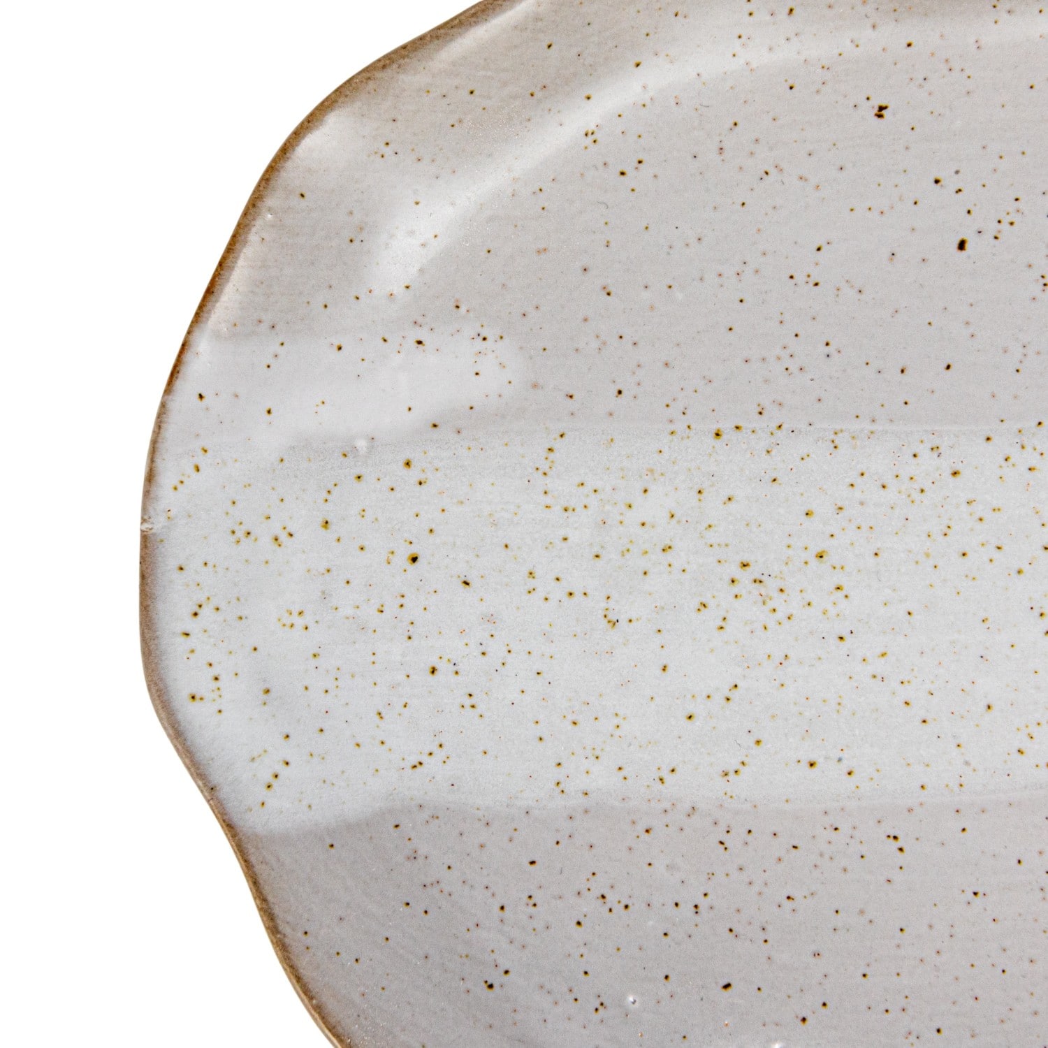 7.75&#x22; Cream Stoneware Organic Shaped Plate, 4ct.