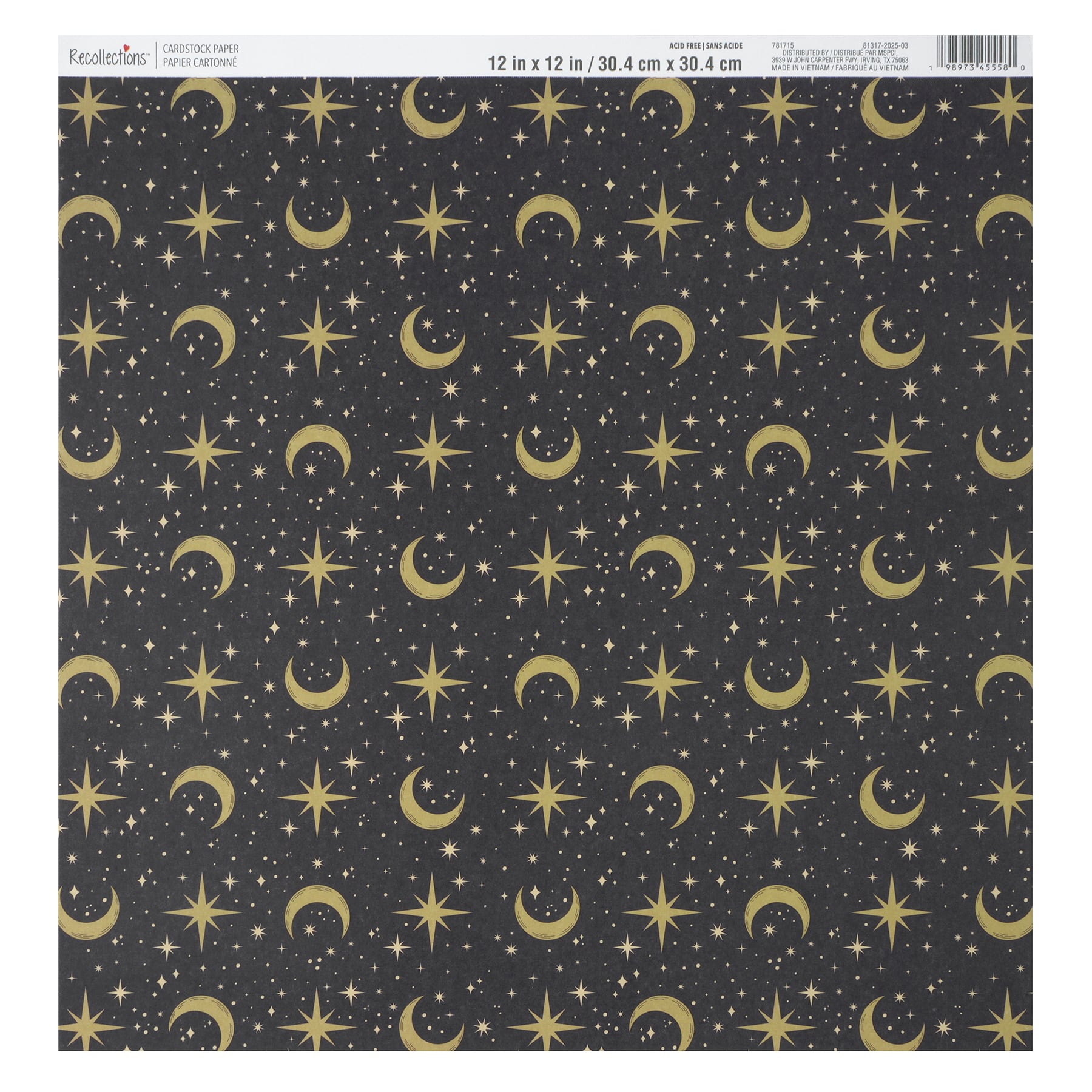 12&#x22; x 12&#x22; Moon &#x26; Stars Cardstock Paper by Recollections&#x2122;