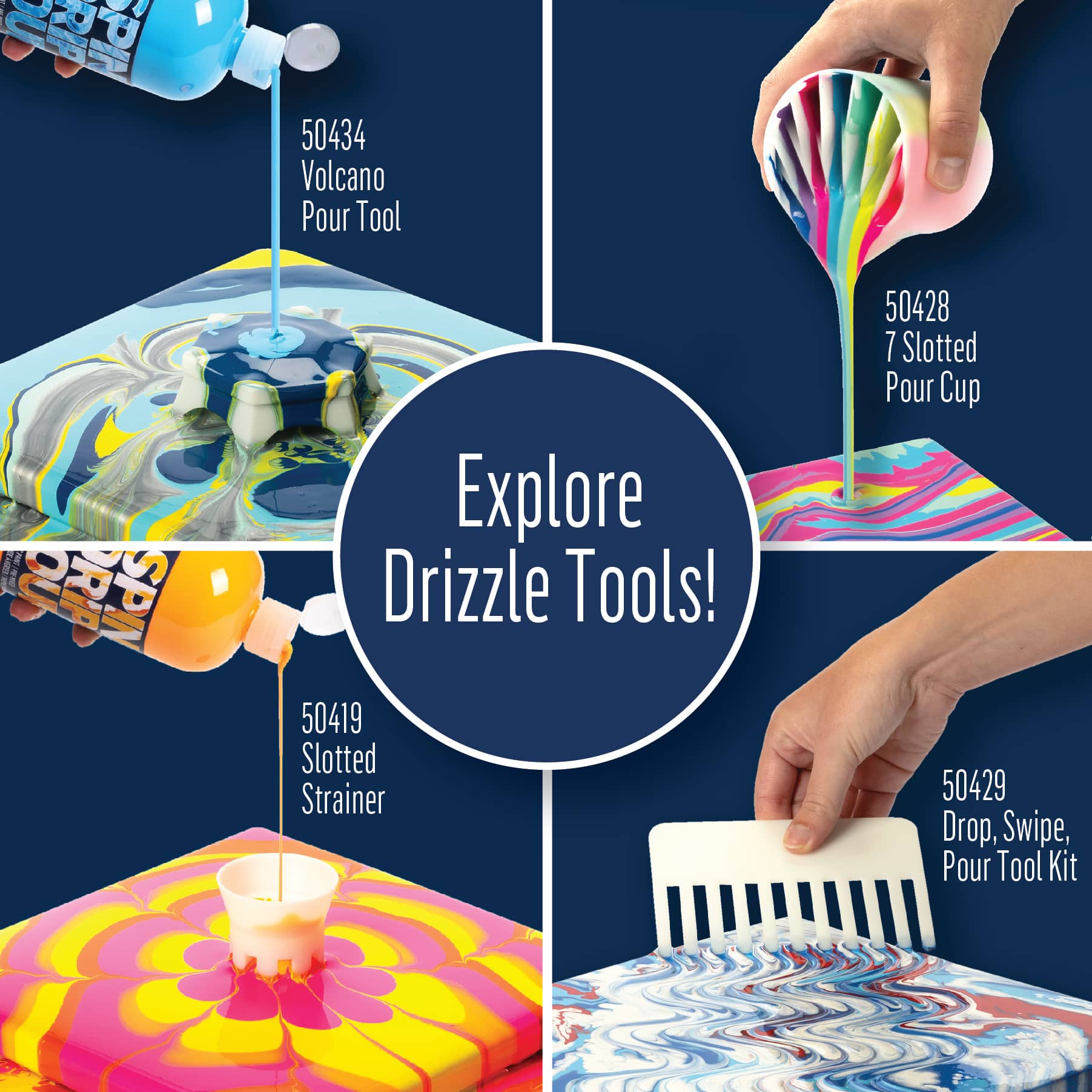 FolkArt&#xAE; Drizzle&#x2122; Surf&#x27;s Up 4 Color Fluid Pouring Acrylic Paint