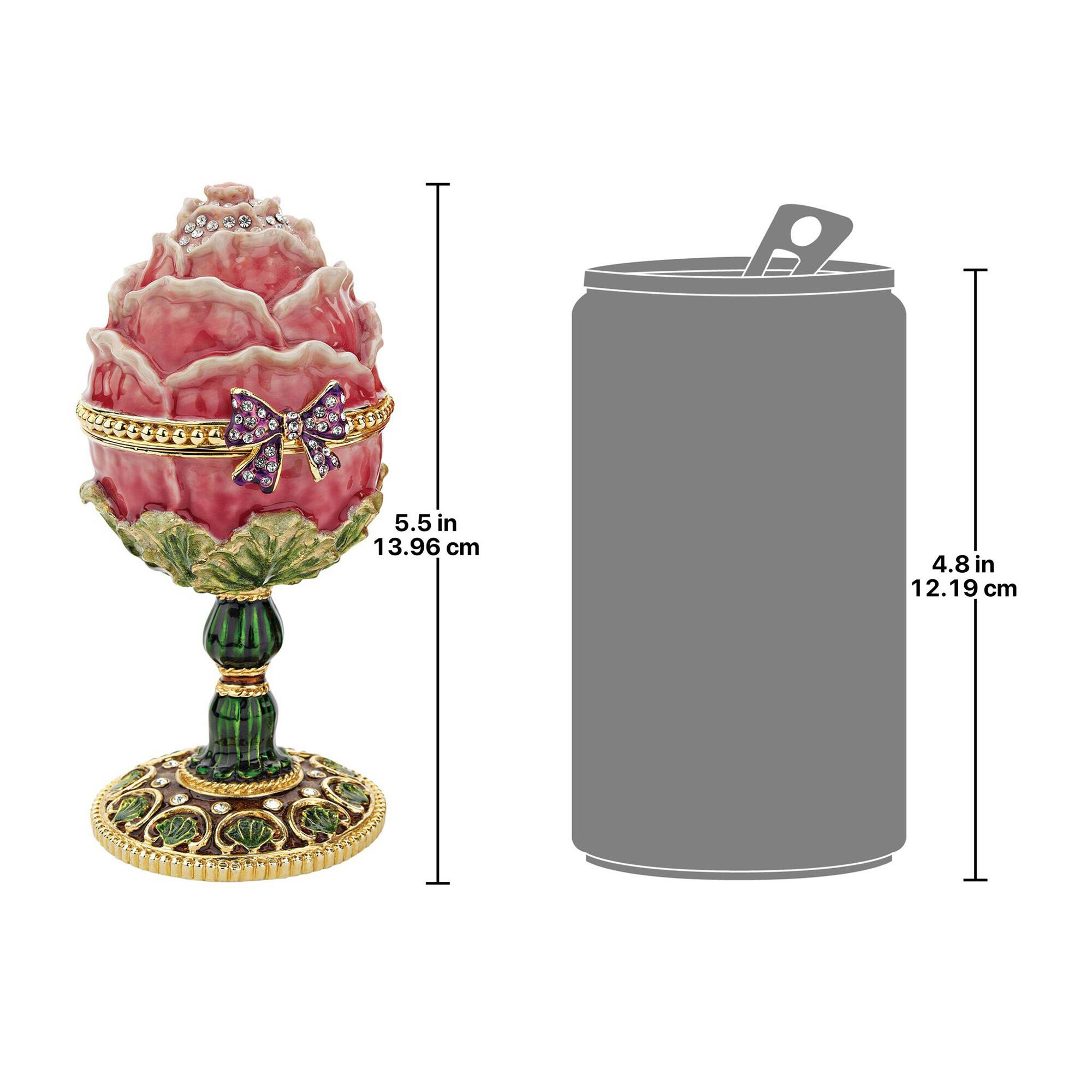 5.5" A Garden Rose Treasure Romanov Style Enameled Egg