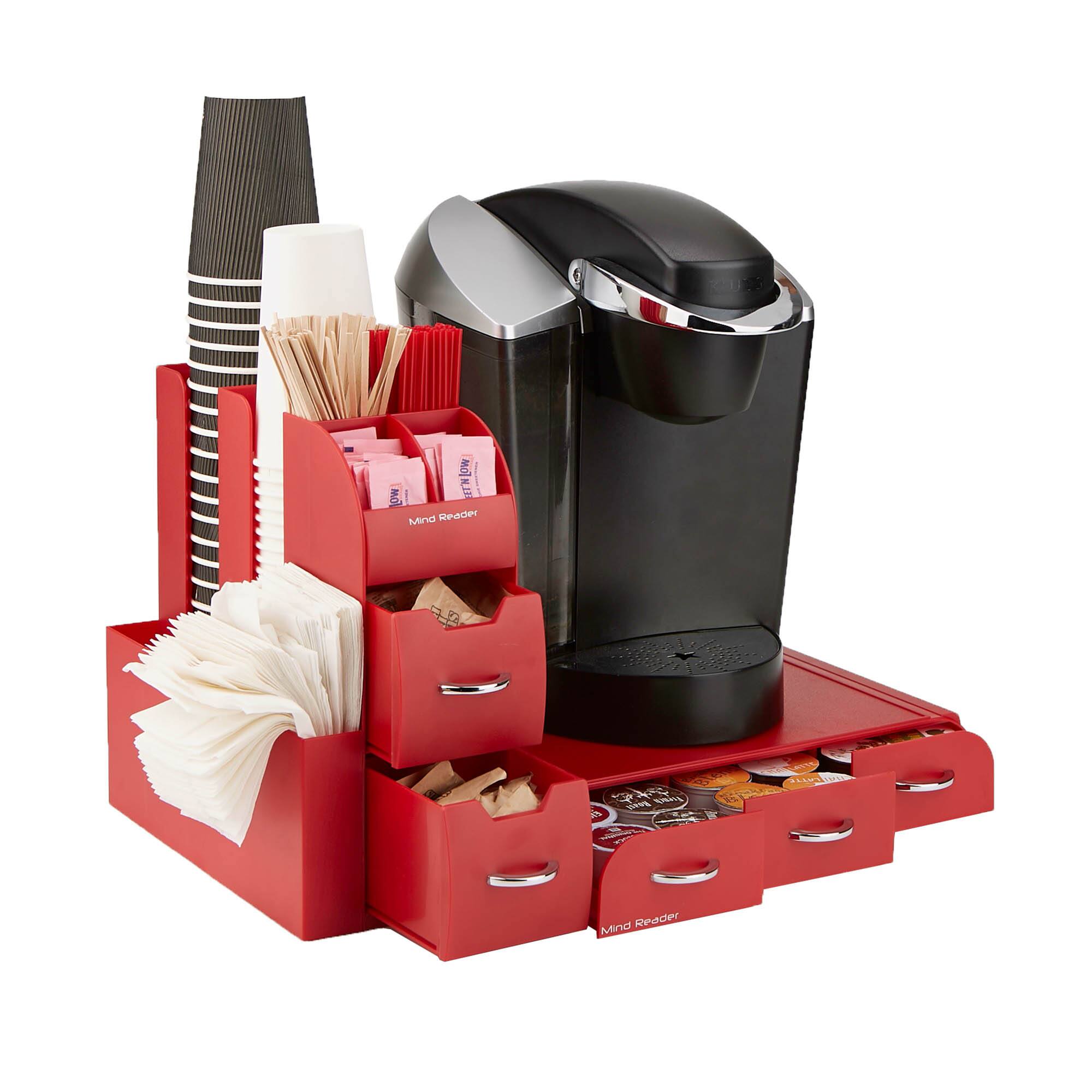 Mind Reader 2-Piece Single Serve Coffee Pod Drawer and Condiment Organizer Caddy Station