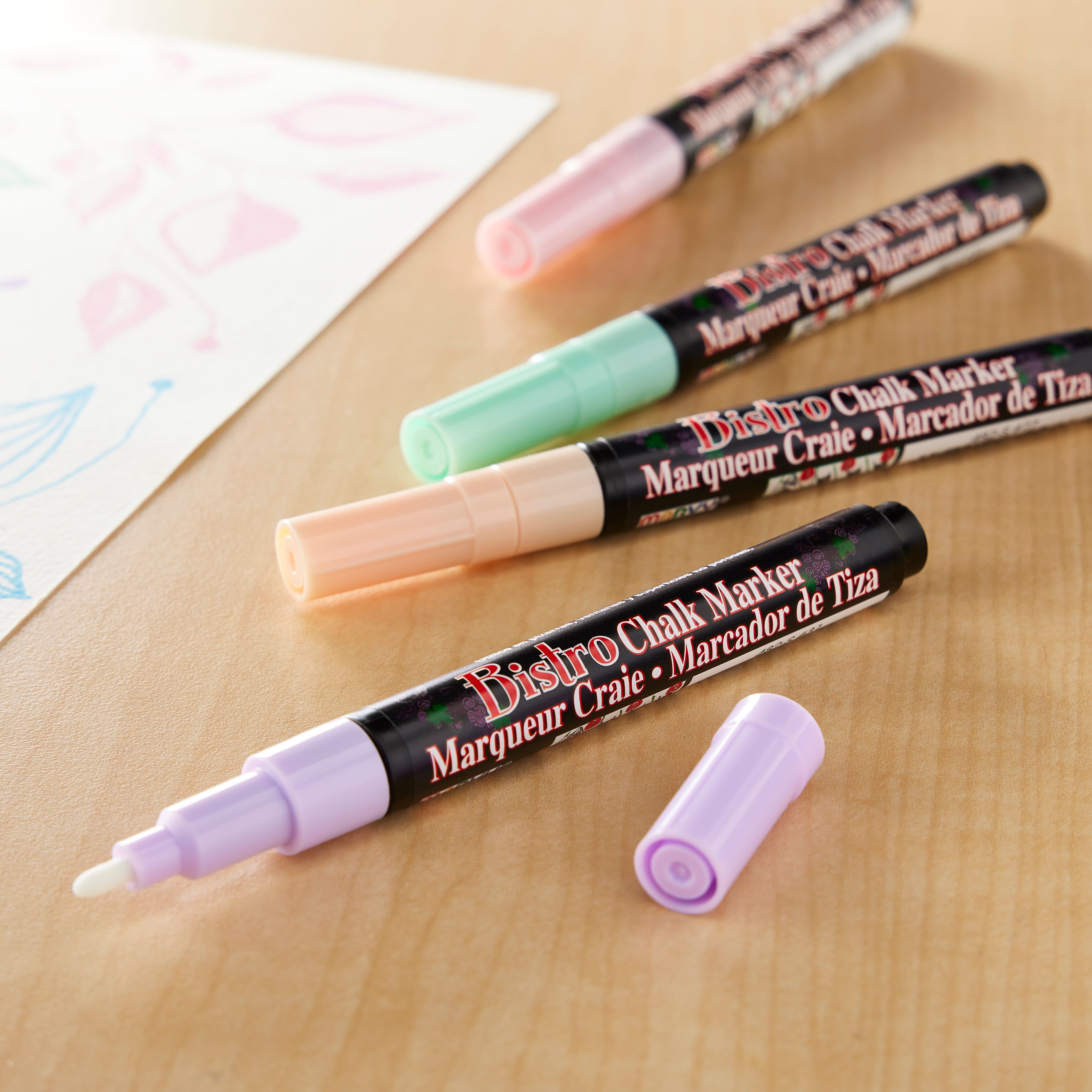 6 Packs: 4 ct. (24 total) Marvy&#xAE; Uchida Bistro Fine Point Pastel Chalk Markers