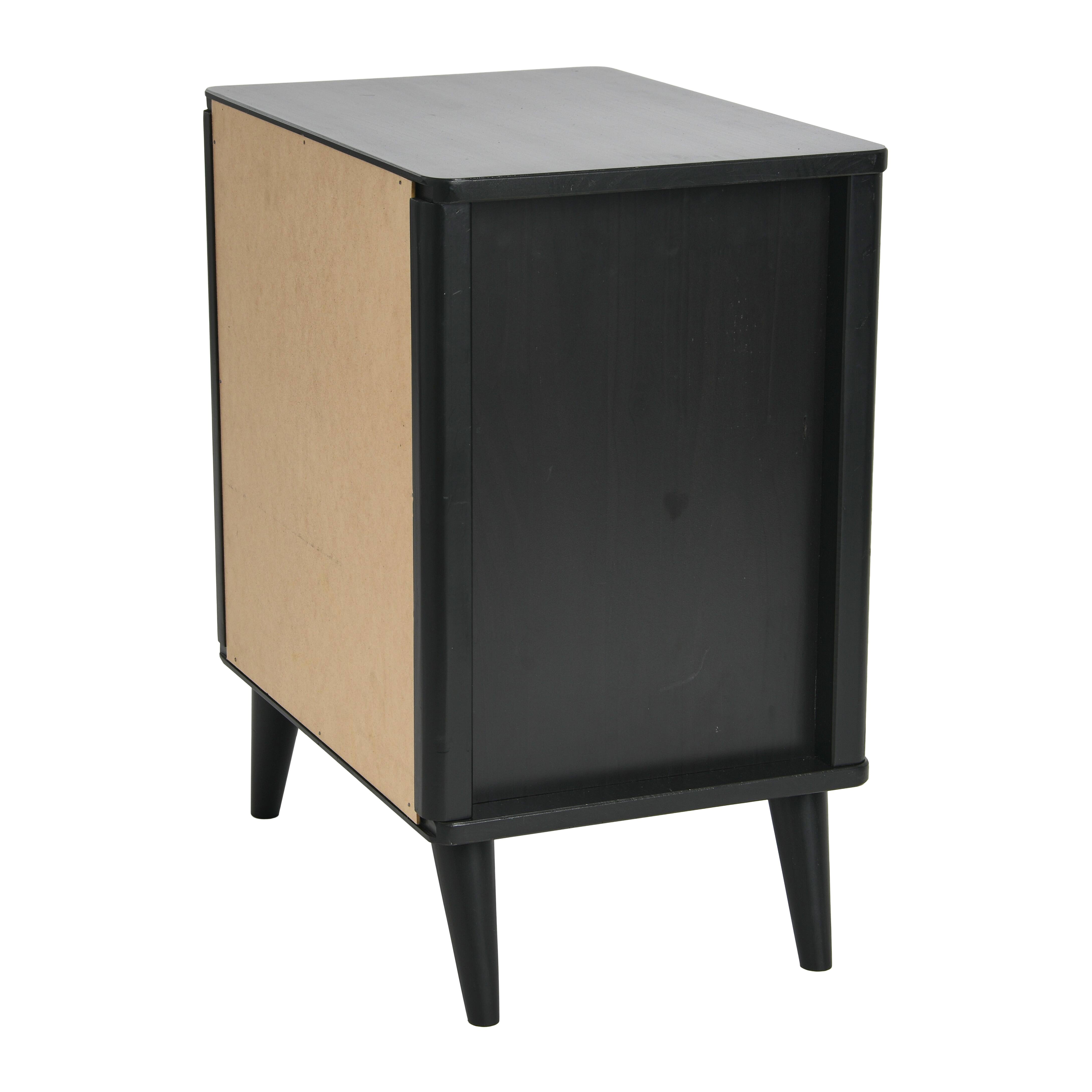 Hello Honey&#xAE; 26&#x22; Yume Mid Century Modern Solid Wood Nightstand with 2 Storage Drawers
