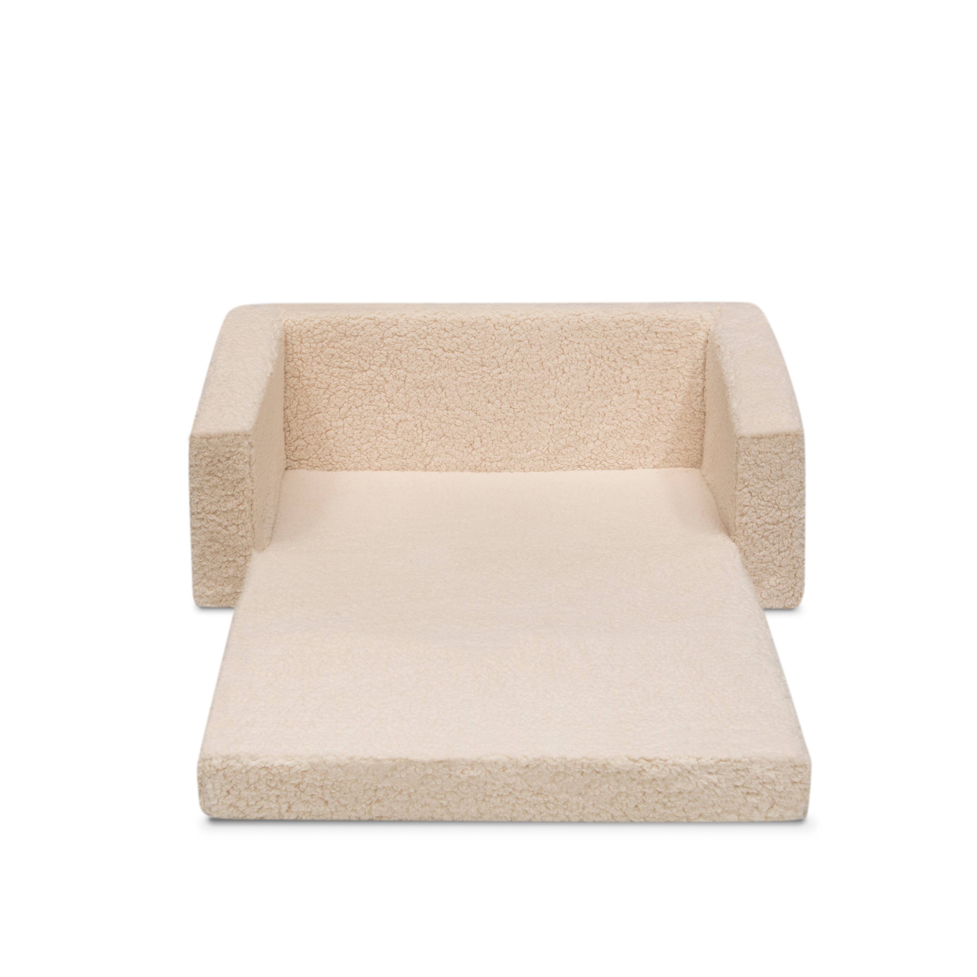 Delta Children Cozee Flip Out Sherpa 2 in 1 Convertible Sofa to Lounger for Kids