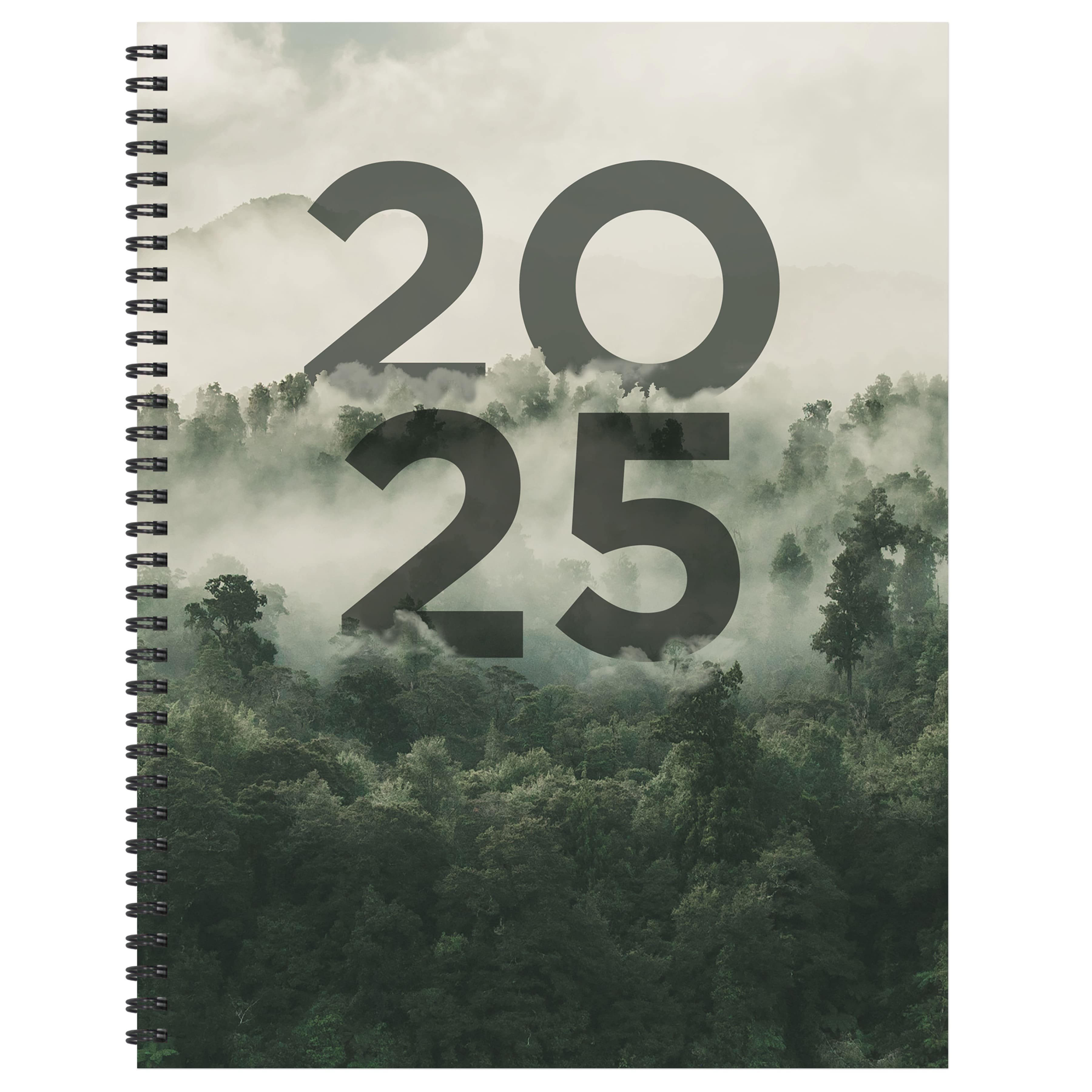 TF Publishing 2025 Large Forest Mist Weekly Monthly Spiral Planner