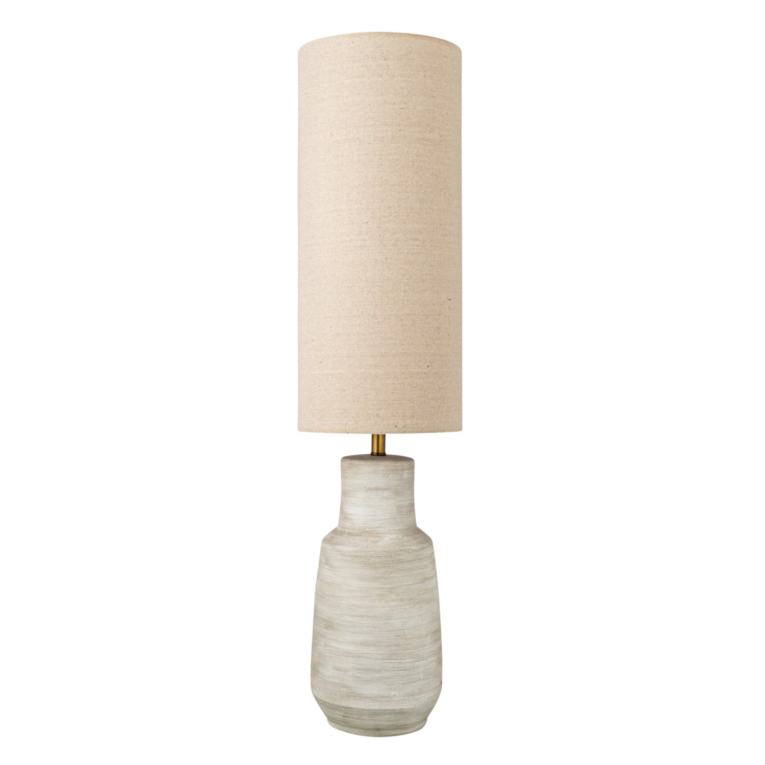 4ft. Sand Color Ceramic Floor Lamp with Linen Shade