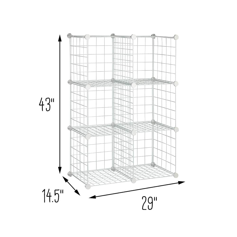 Honey-Can-Do White 6-Cube Modular Storage Organizer