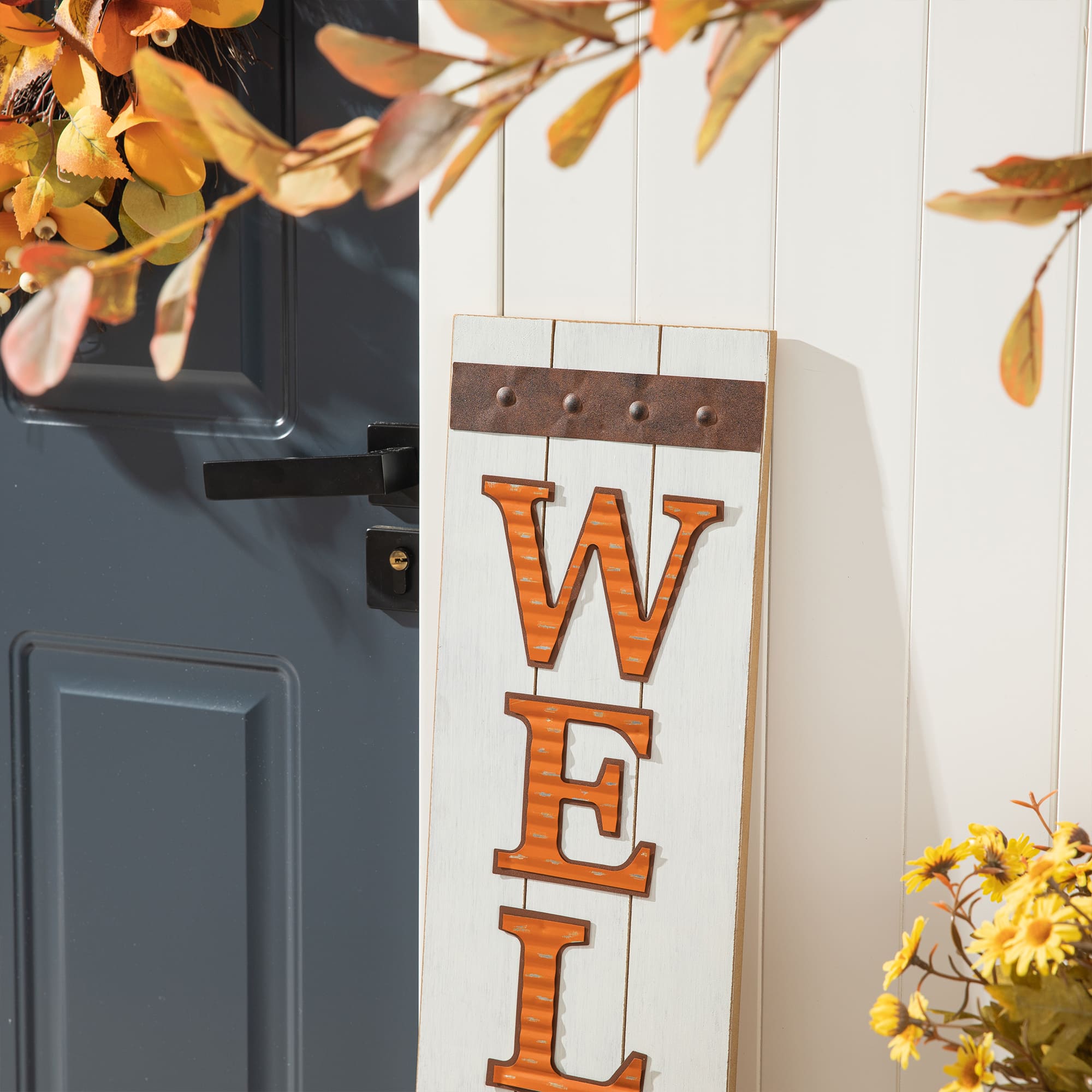 Glitzhome&#xAE; 42&#x22; Fall Wooden Welcome Porch Sign