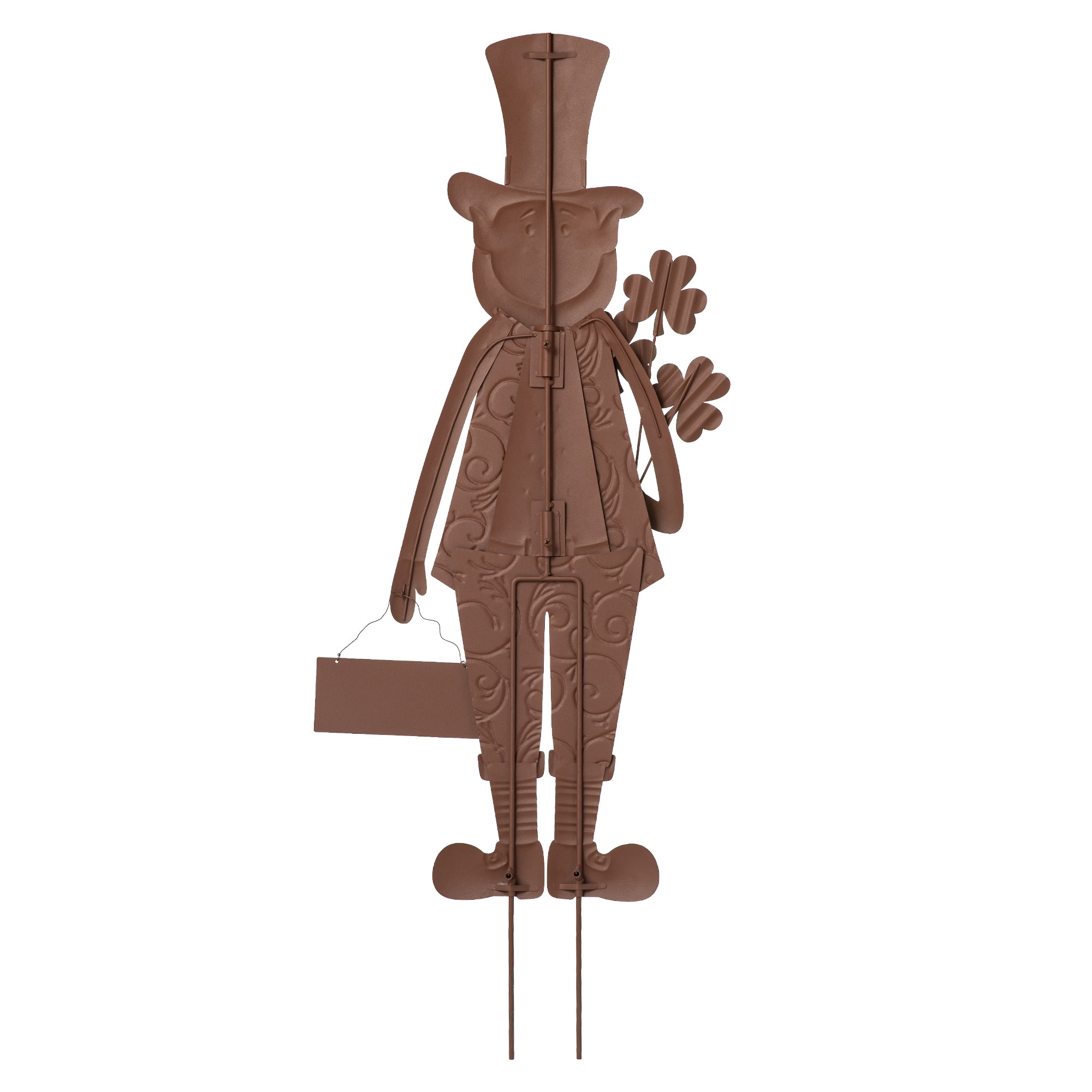 Glitzhome&#xAE; 36&#x22; St. Patrick&#x27;s Metal Leprechaun yard stake or Standing Decor or Wall Decor