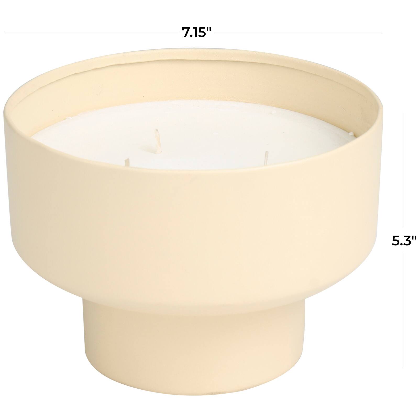 White Wax Sweet Bamboo Scented Candle with Elevated Matte Tan Container