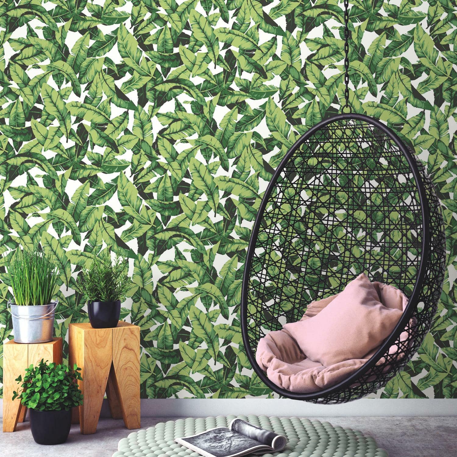 RoomMates Palm Leaf Peel &#x26; Stick Wallpaper