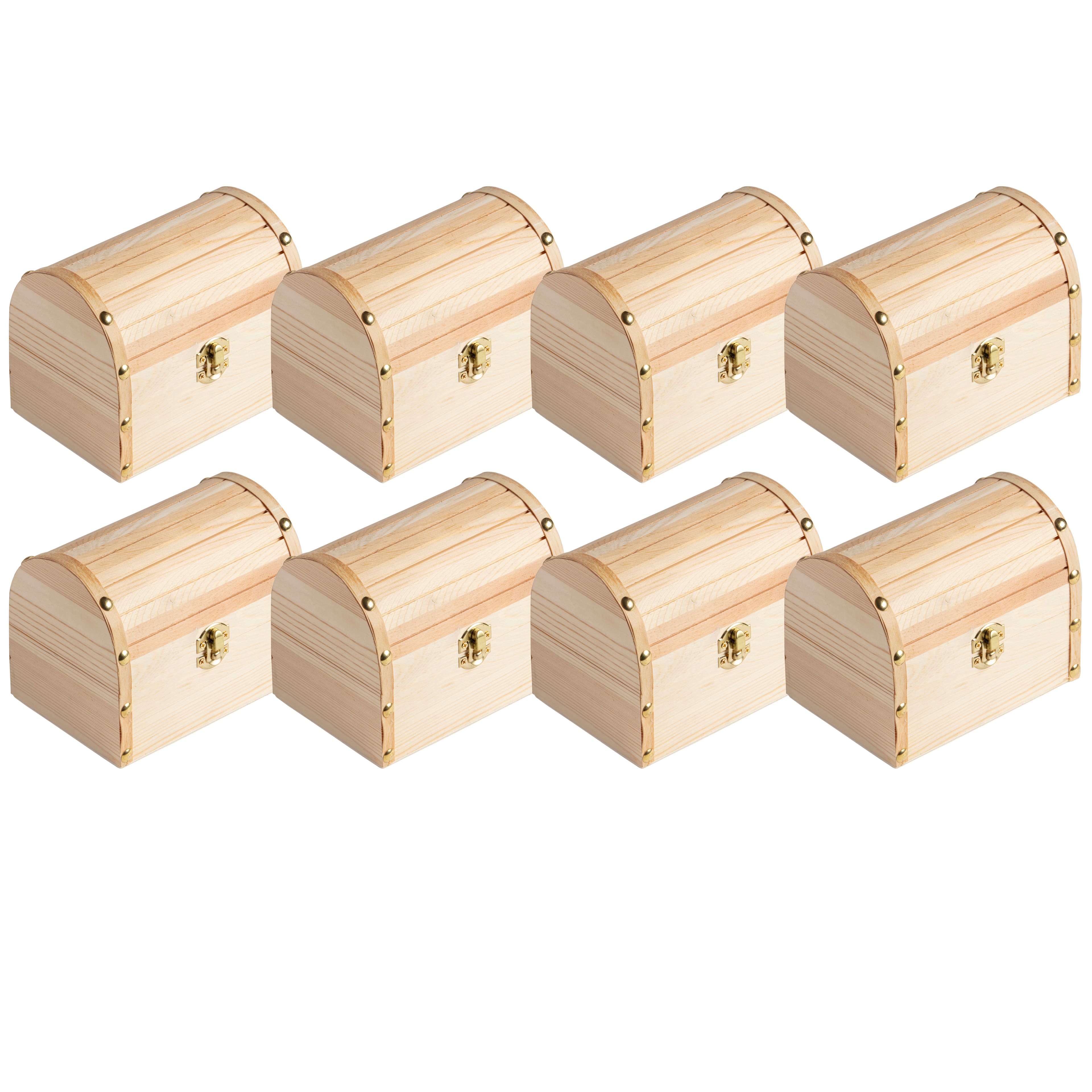 8 Pack: 6.5&#x22; Wood Domed Box by Make Market&#xAE;
