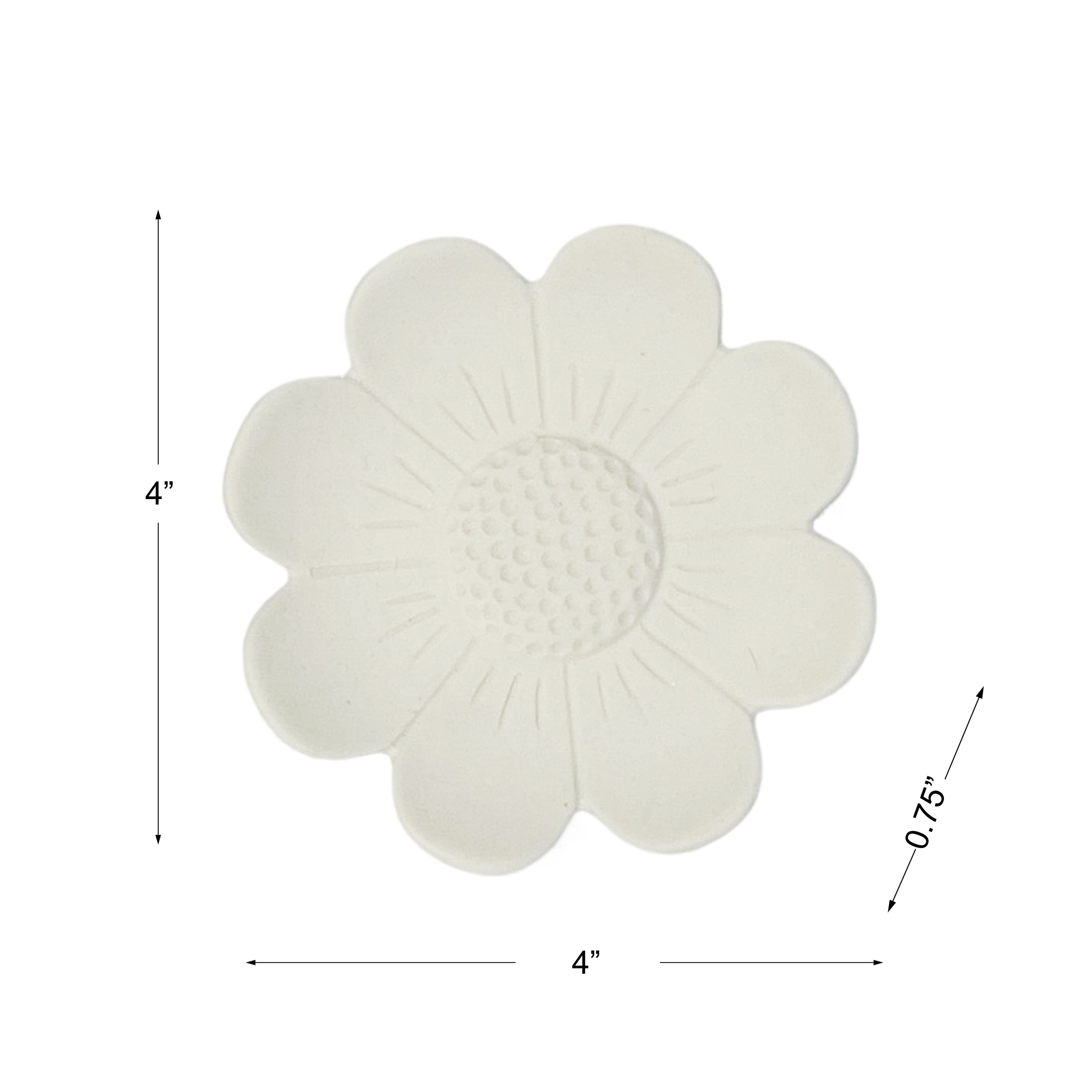 4&#x22; Flower-Shaped DIY Ceramic Trinket Tray by Make Market&#xAE;