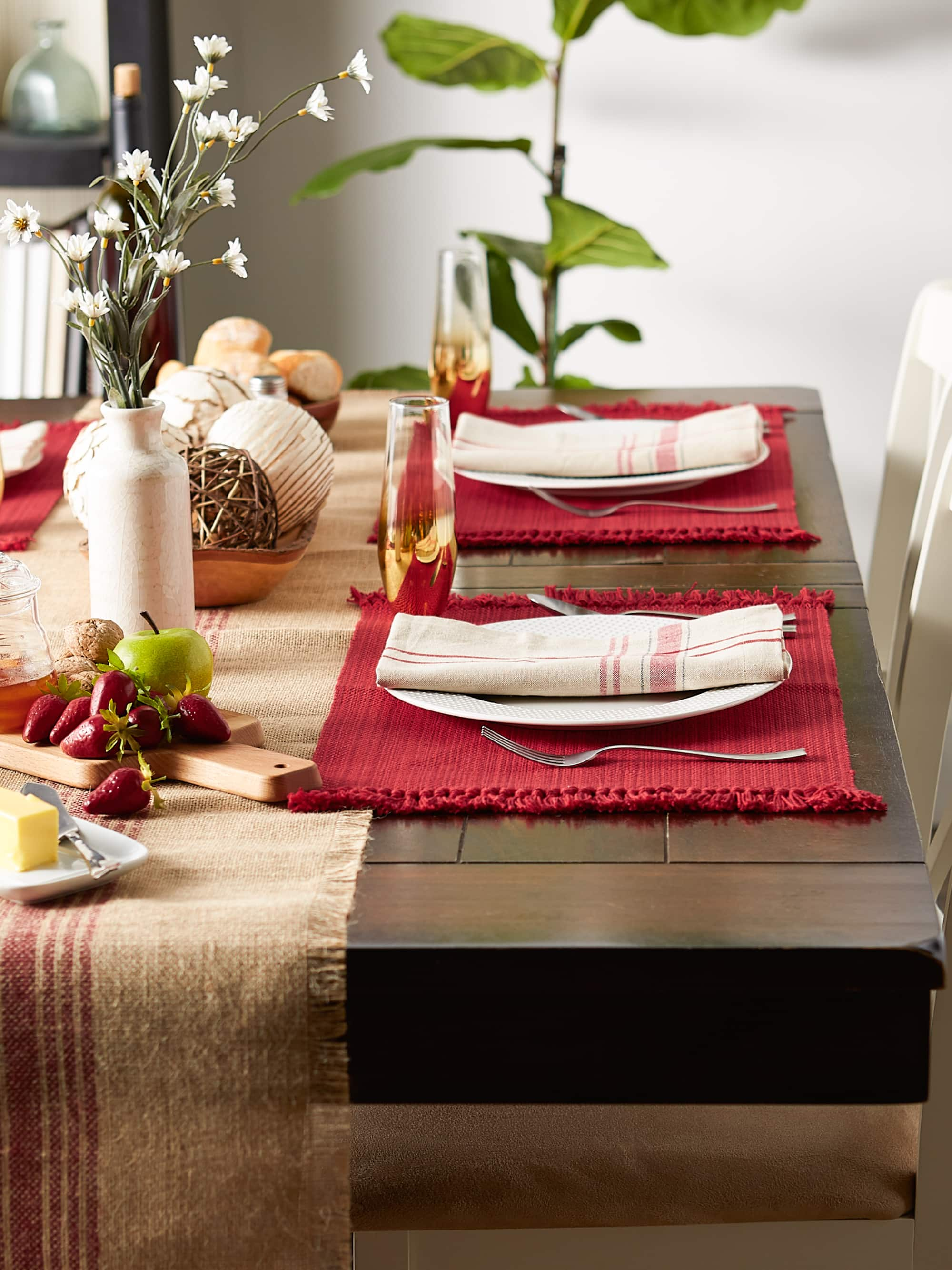 DII&#xAE; Variegated Fringe Cotton Placemats, 6ct.