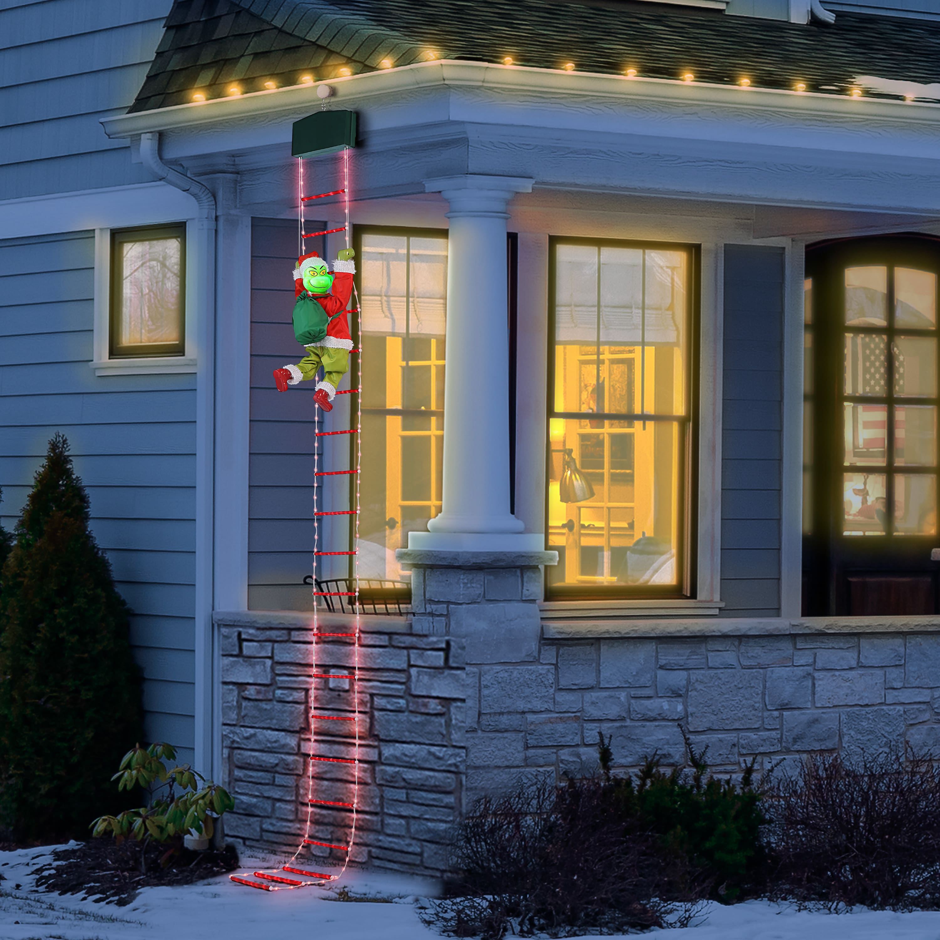 Mr. Christmas 10ft. Outdoor Animated Rope Ladder Climbing Grinch™