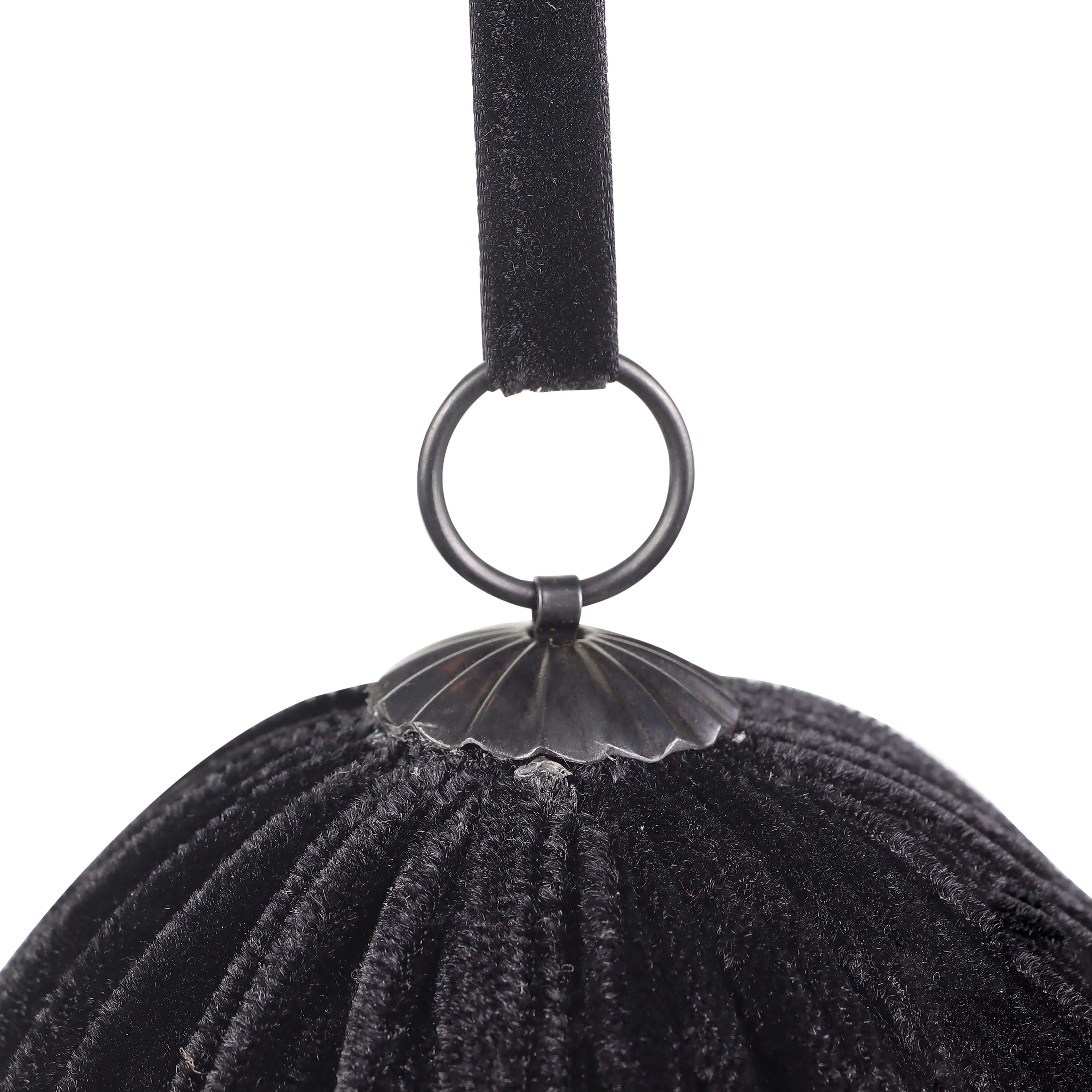 4&#x22; Black Ball Ornament with Dangling Jewels by Ashland&#xAE;