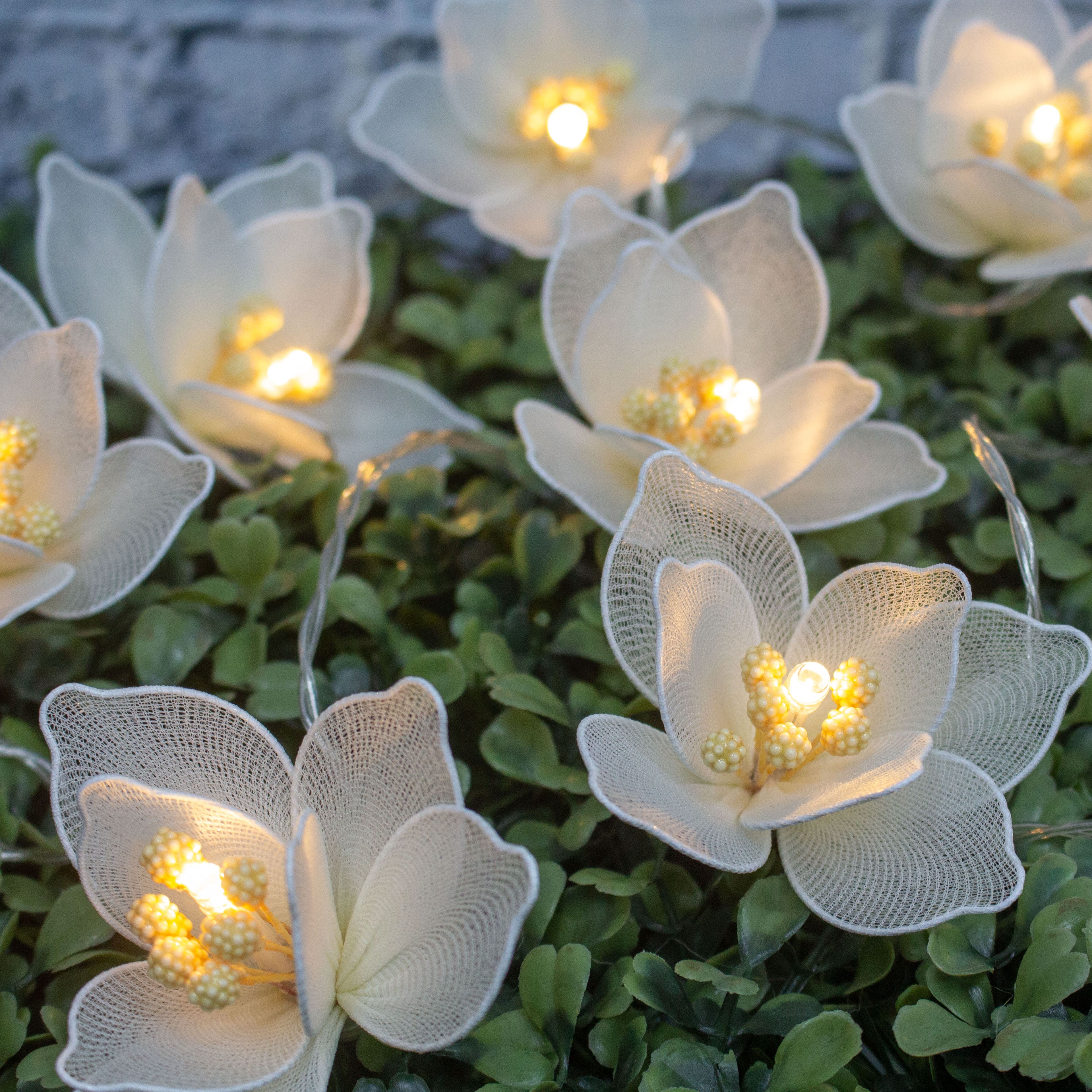 10ct. White Flower Icon Warm White LED String Lights by Ashland&#xAE;