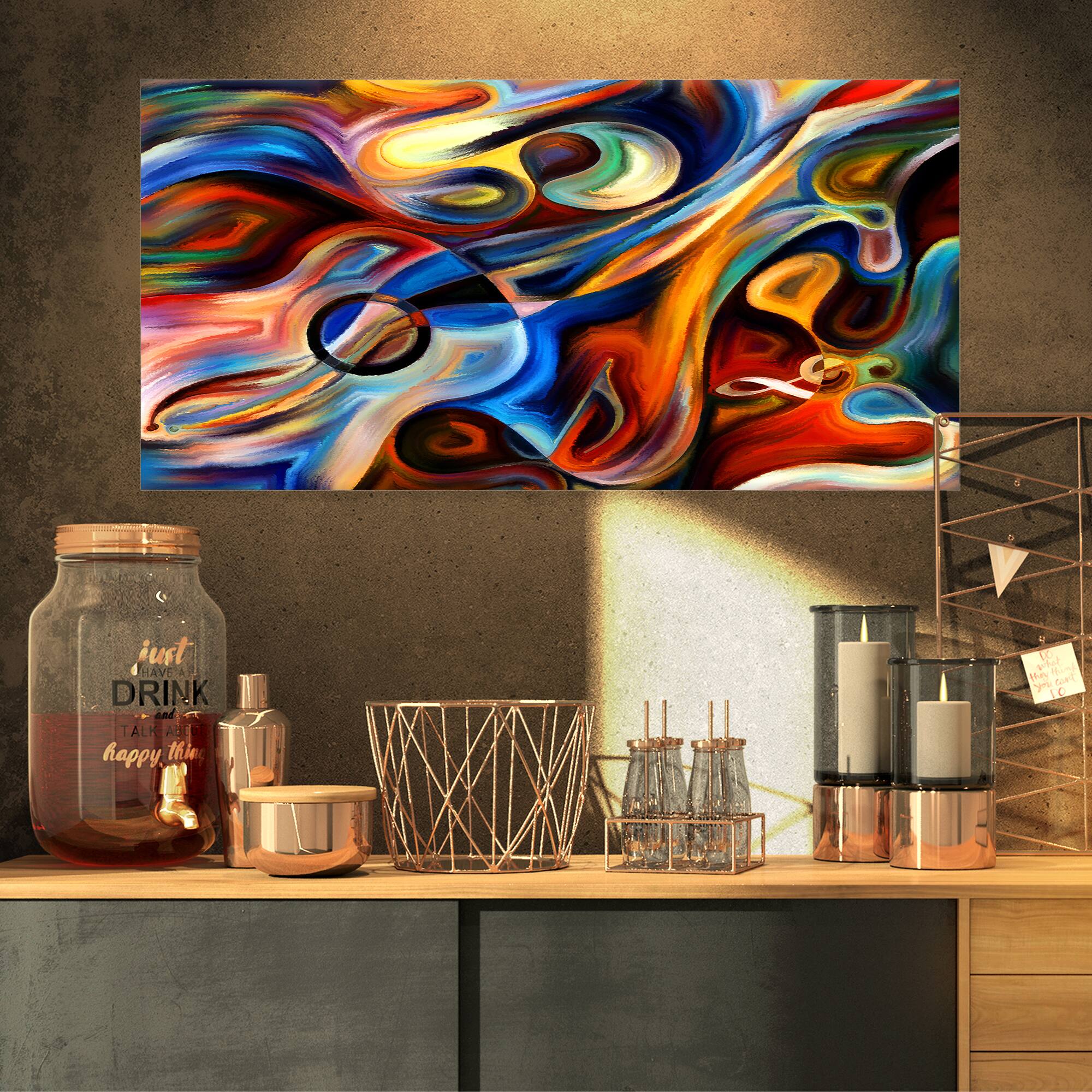 Designart - Abstract Music and Rhythm - Abstract Canvas Art Print