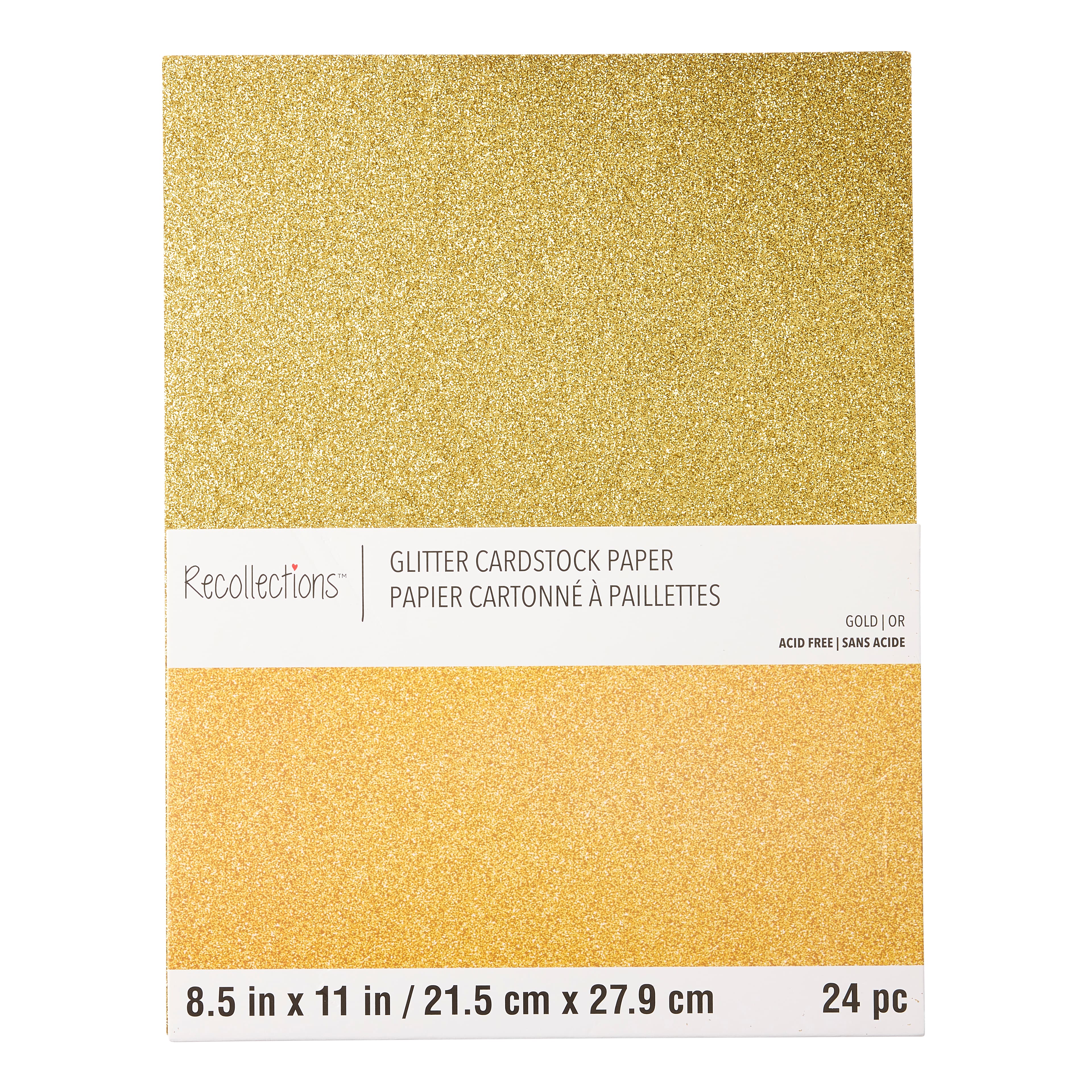 Gold Glitter 8.5" x 11" Cardstock Paper by Recollections™, 24 Sheets