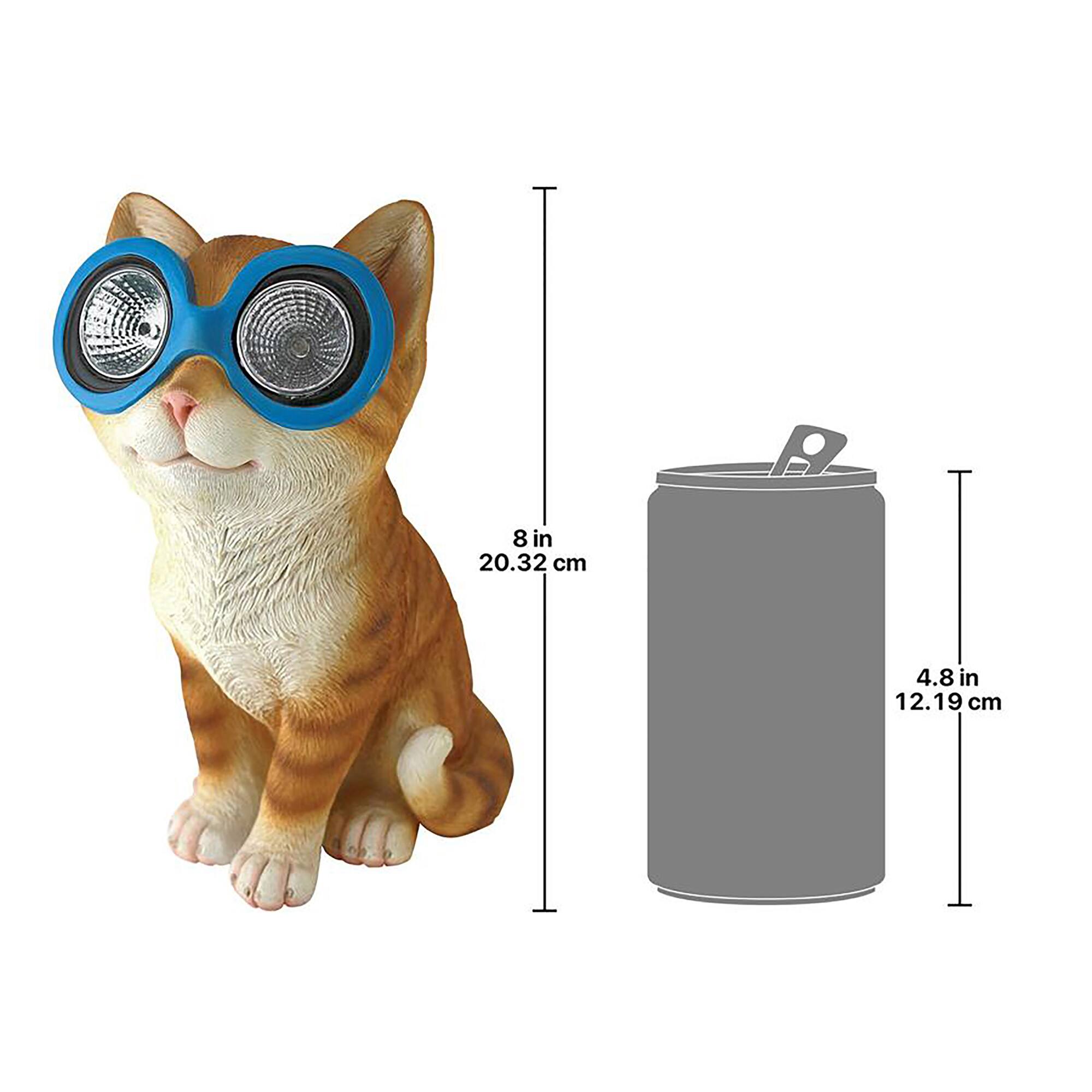 Design Toscano 7.5&#x22; Bright Eyes Solar Cat Garden Statue