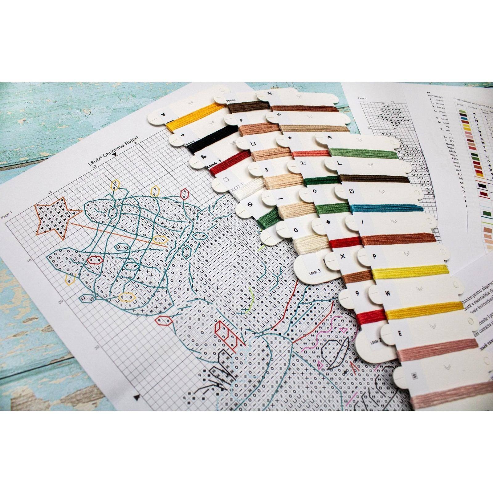 Letistitch Christmas Rabbit Ornament Counted Cross Stitch Kit