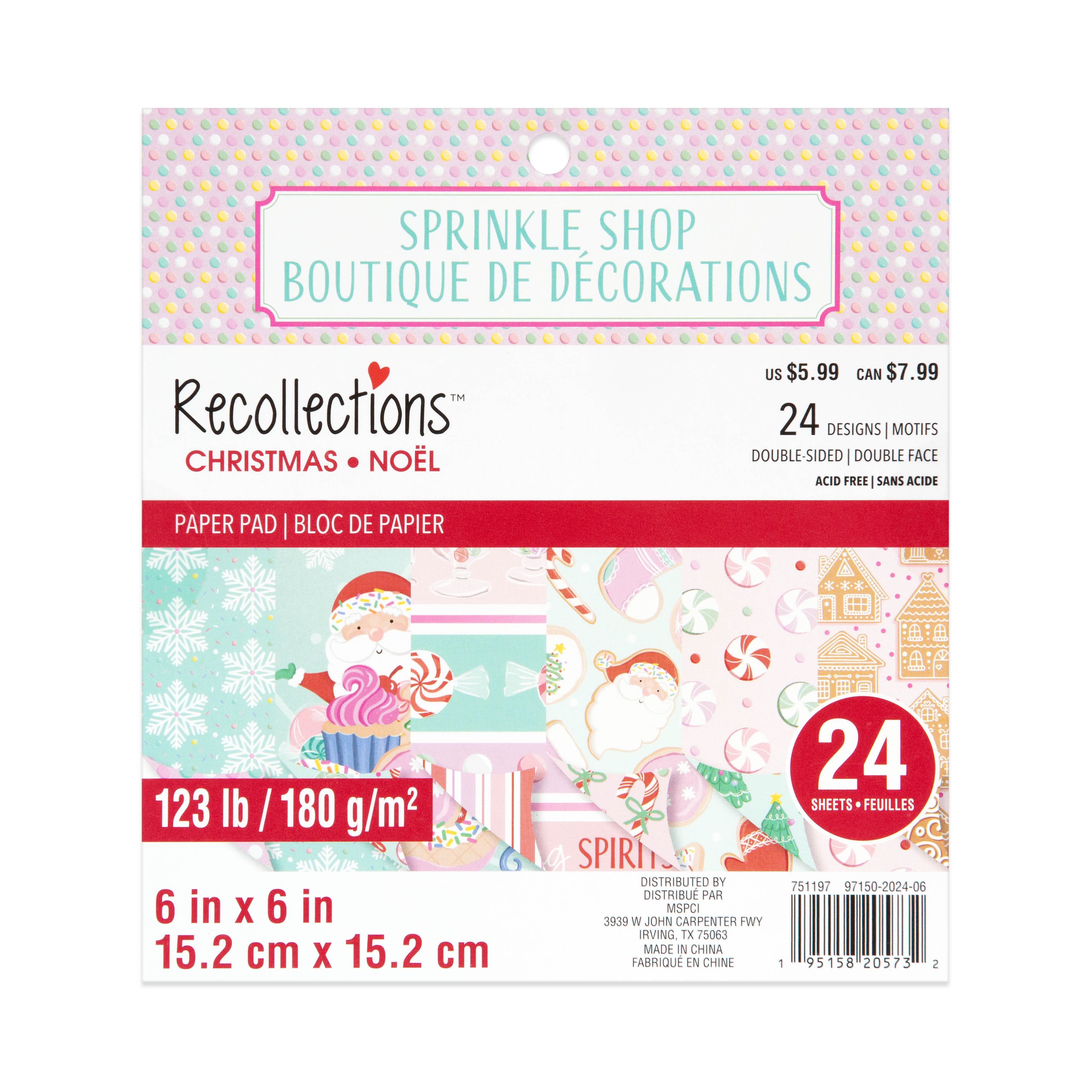 6&#x22; x 6&#x22; Sprinkle Shop Double-Sided Paper Pad by Recollections&#x2122;, 24 Sheets