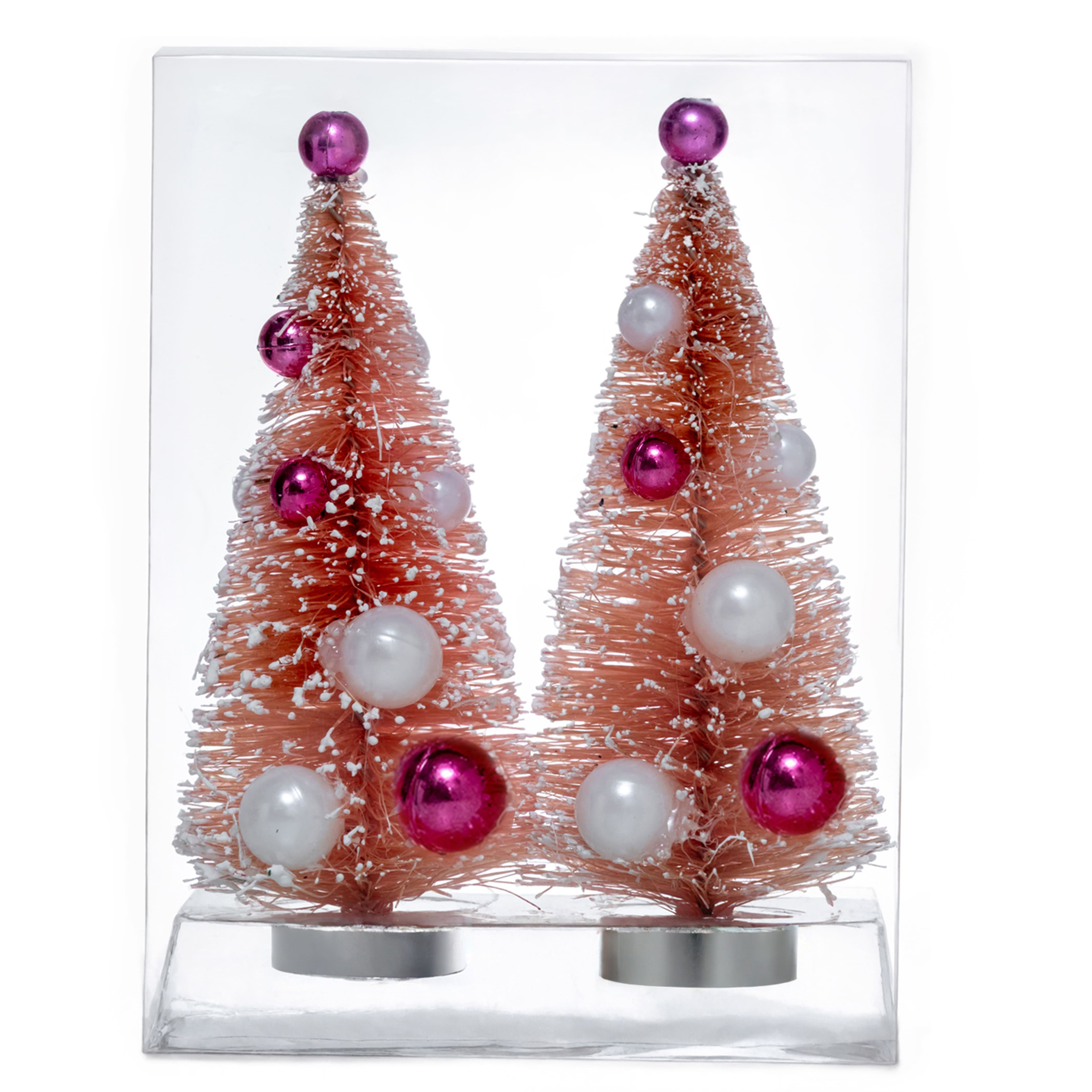 Mini Pink &#x26; White Ornament Trees, 2ct. by Ashland&#xAE;