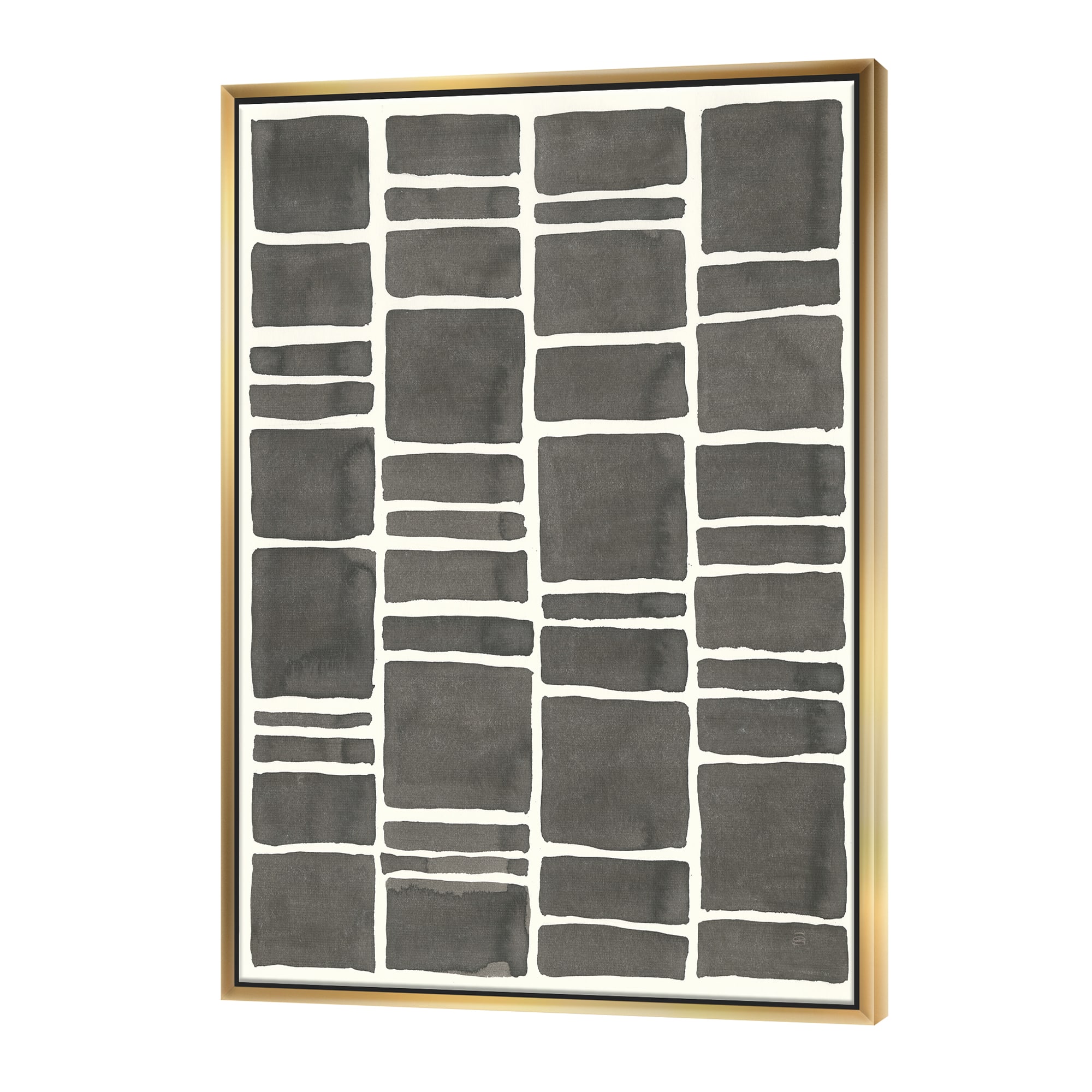 Designart - Minimalist Graphics IV - Transitional Canvas in Gold Frame