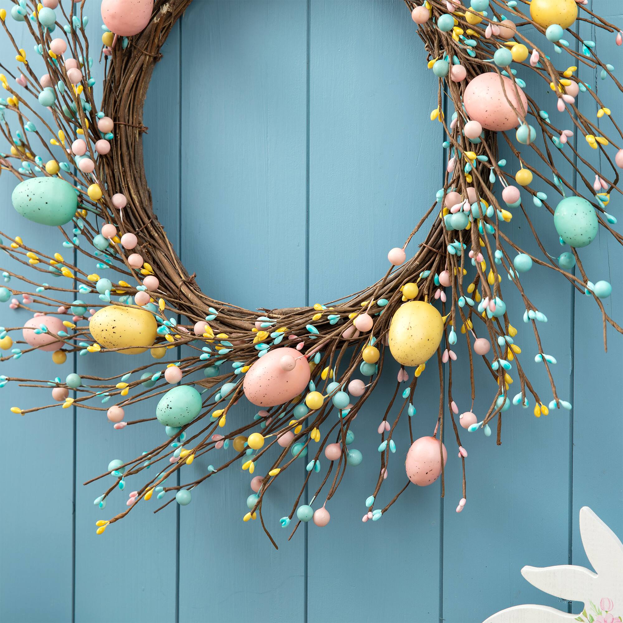 Glitzhome&#xAE; 22&#x22; Pastel Easter Egg Wreath