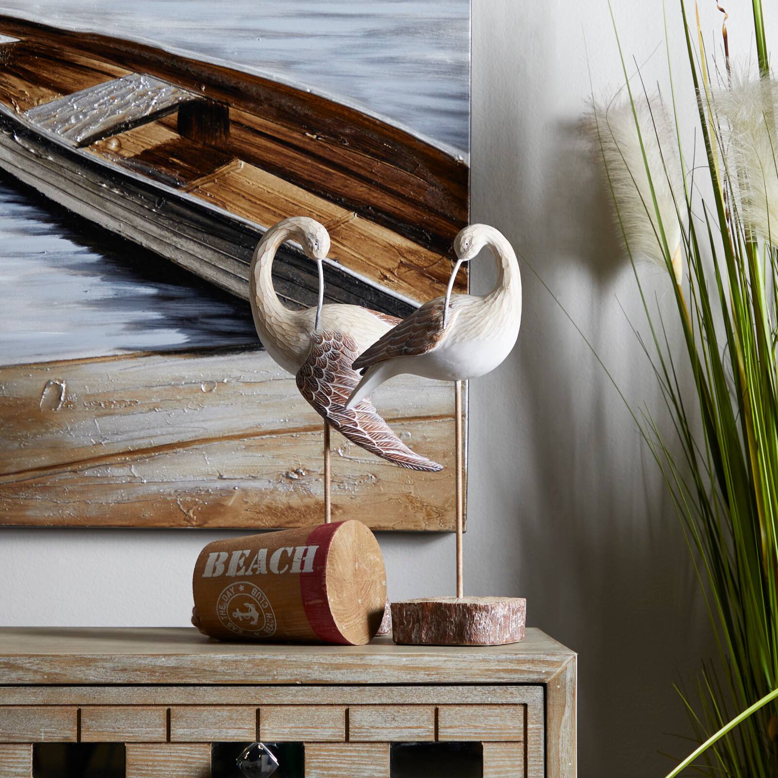 Brown Standing Bird Sculpture Set