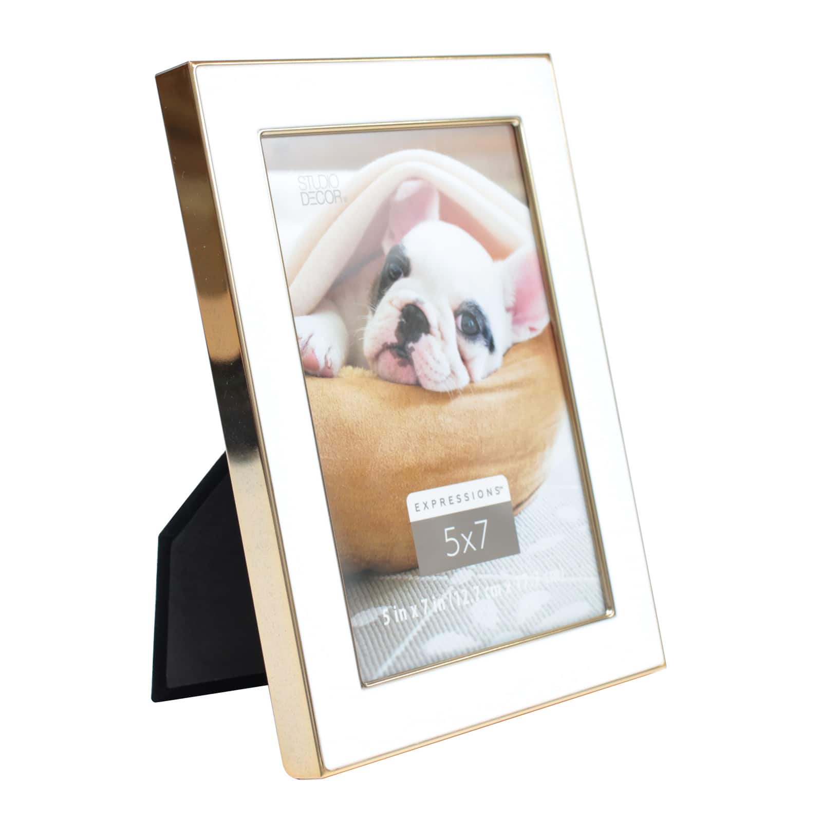 5&#x22; x 7&#x22; White with Gold Outline Expressions&#x2122; Frame by Studio D&#xE9;cor&#xAE;