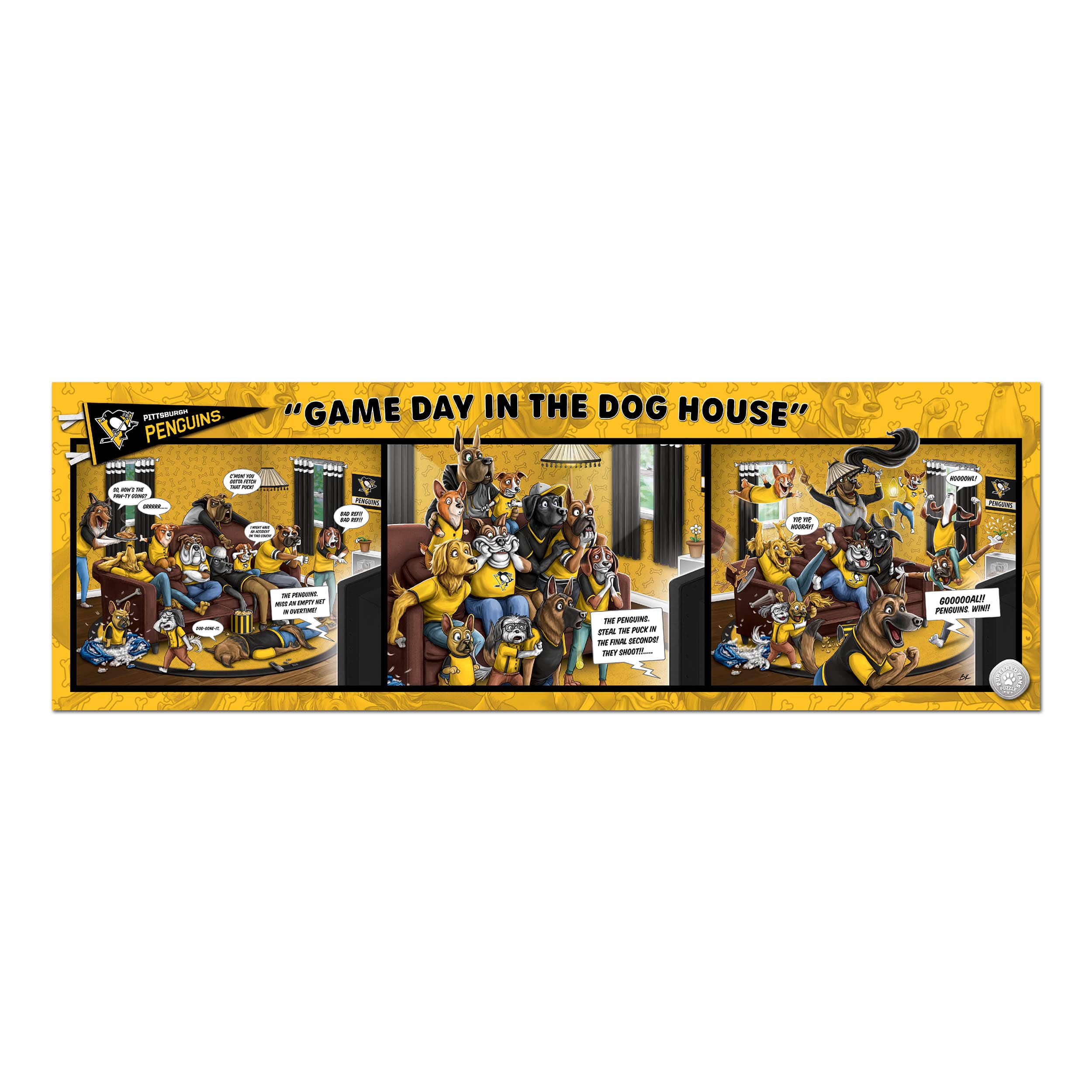 NHL Game Day in the Dog House 1,000 Piece Puzzle