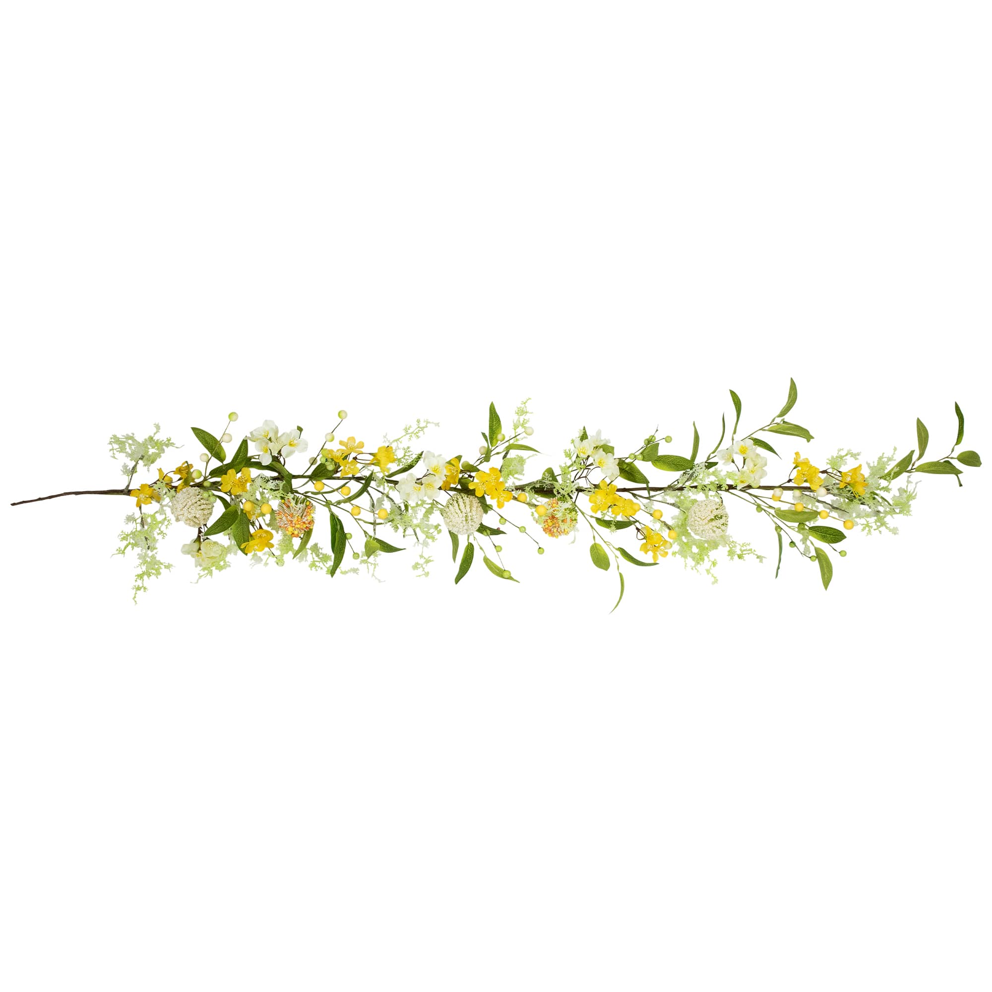 5ft. Yellow Berry & Thistle Floral Spring Garland