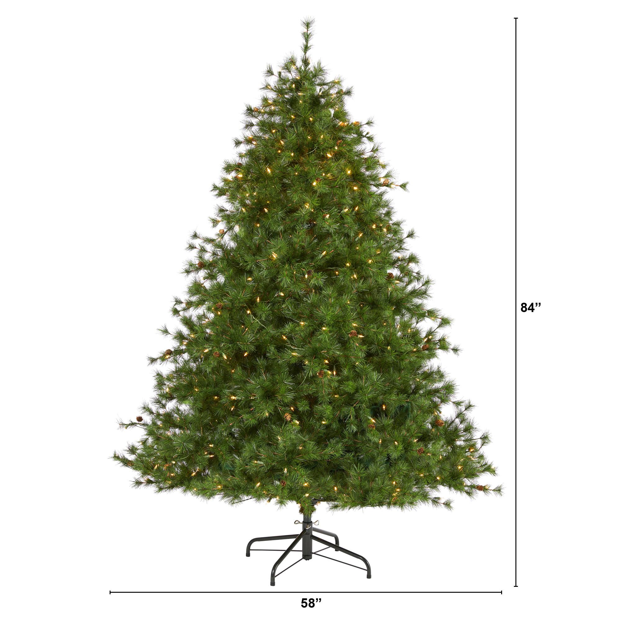 7ft. Pre-Lit Colorado Mountain Pine Artificial Christmas Tree, Clear LED Lights