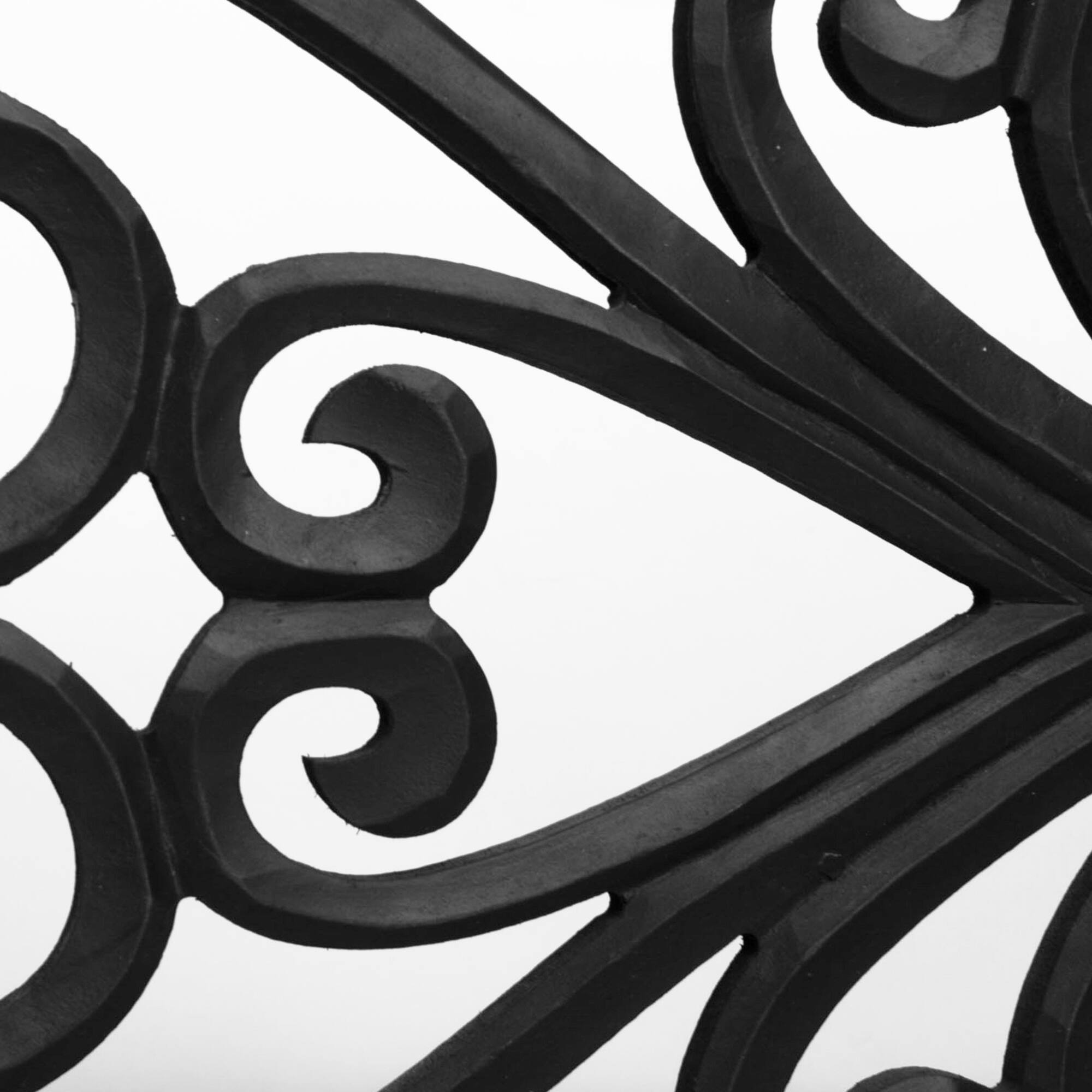 American Art D&#xE9;cor&#x2122; 35.75&#x22; Black Hand-Carved Floral Wood Panel and Wall D&#xE9;cor