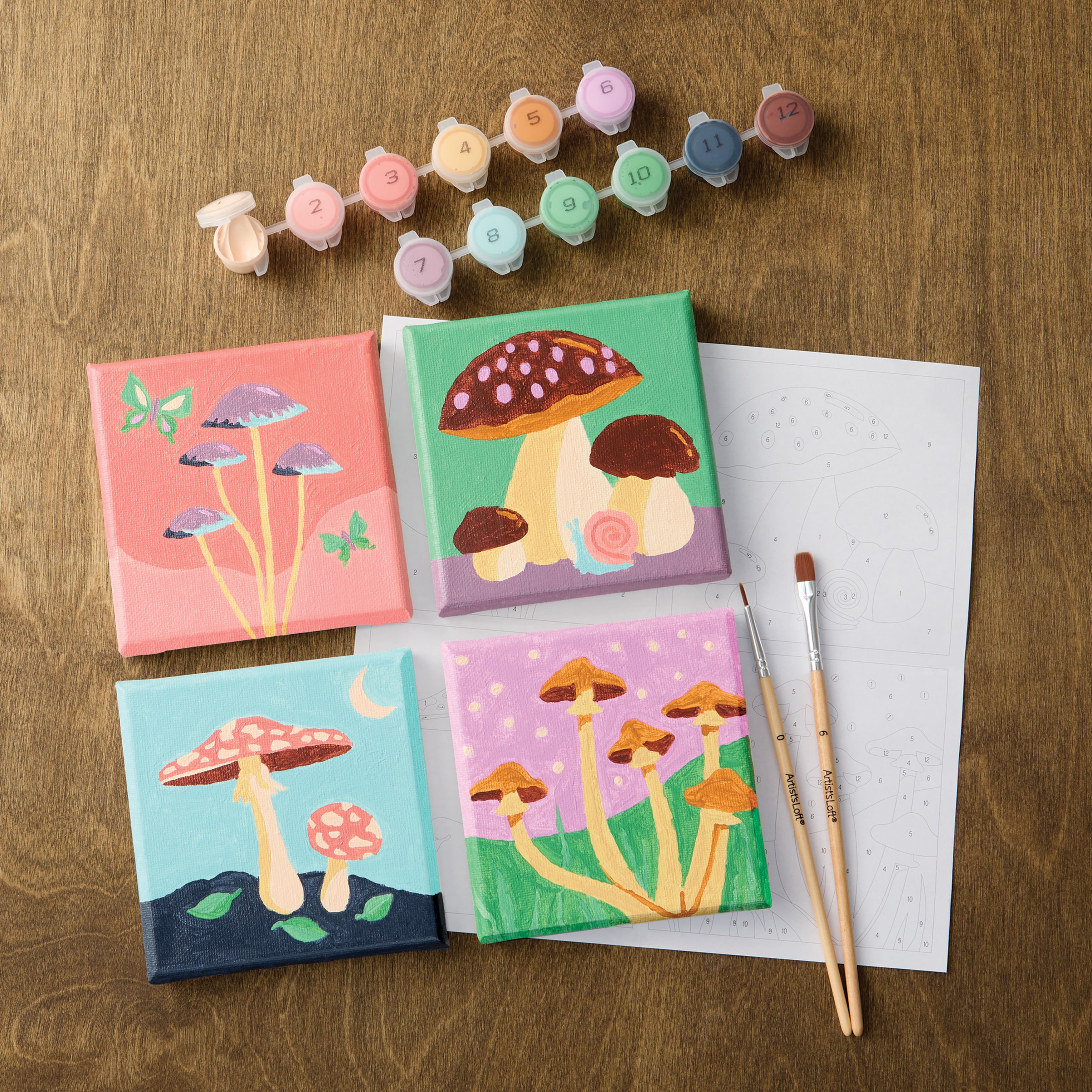Mushrooms Paint-by-Number Gallery Mini Kit by Artist's Loft®