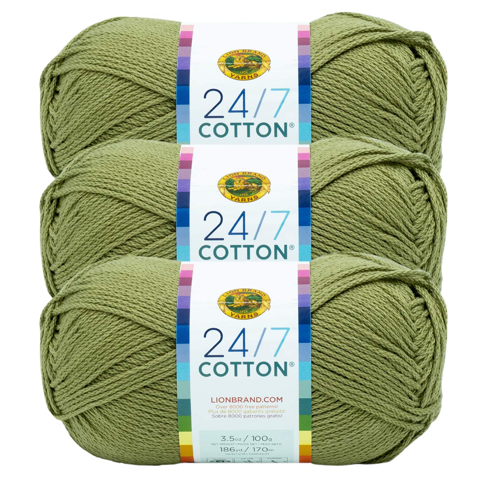 3 ct Lion Brand 24/7 Cotton Dk Yarn in Tamarin | 3.5 | Michaels