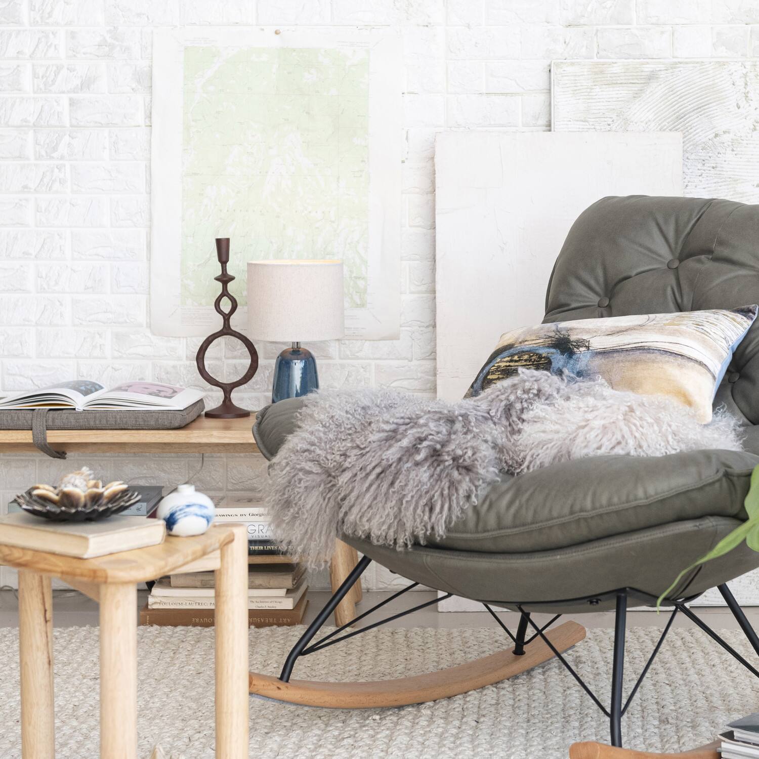 Hello Honey® 14" Blue Reactive Glaze Ceramic Table Lamp with Linen Shade Set, 2ct.